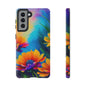 Floral Burst Tough Phone Case — Vibrant Watercolor Flowers Protective Cover