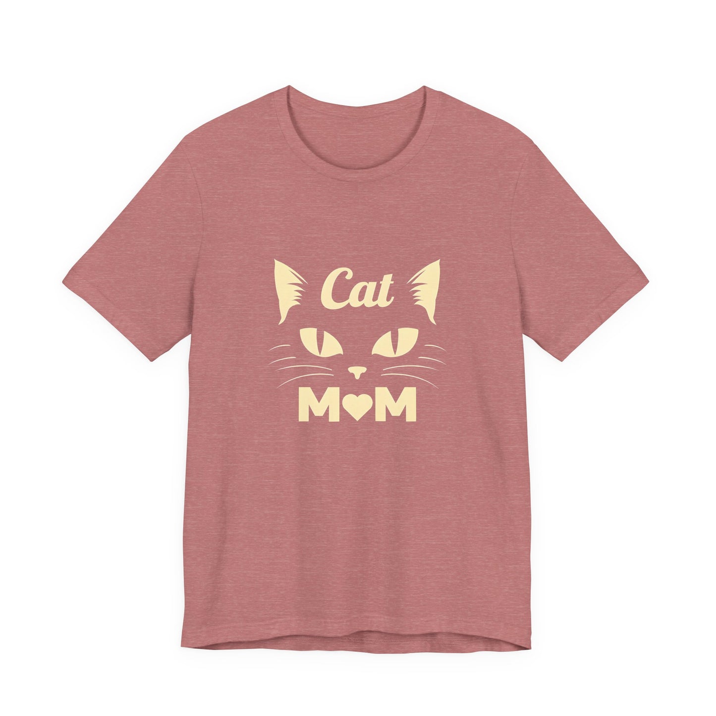 Cat Mom T-Shirt — Cute Cat Face Graphic Tee for Cat Lovers