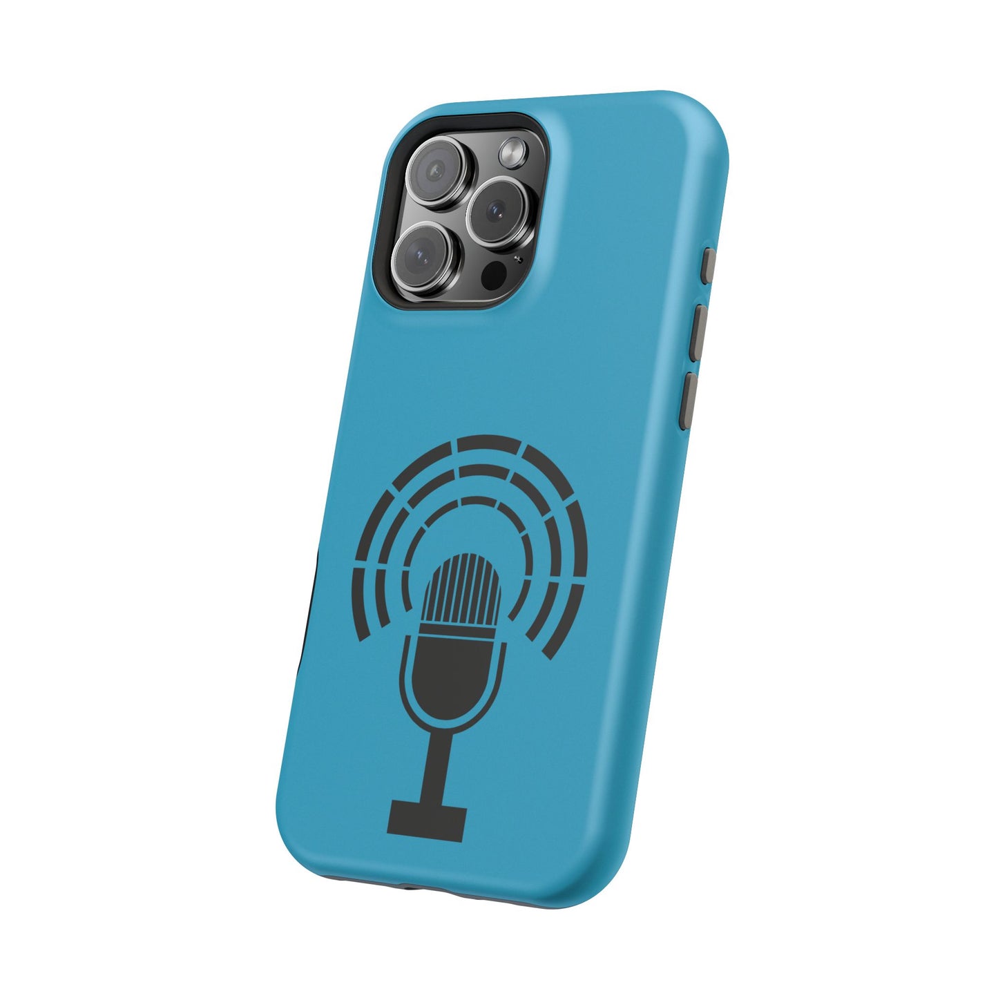 Phone Case — Retro Microphone Podcast Design, Magnetic Impact-Resistant