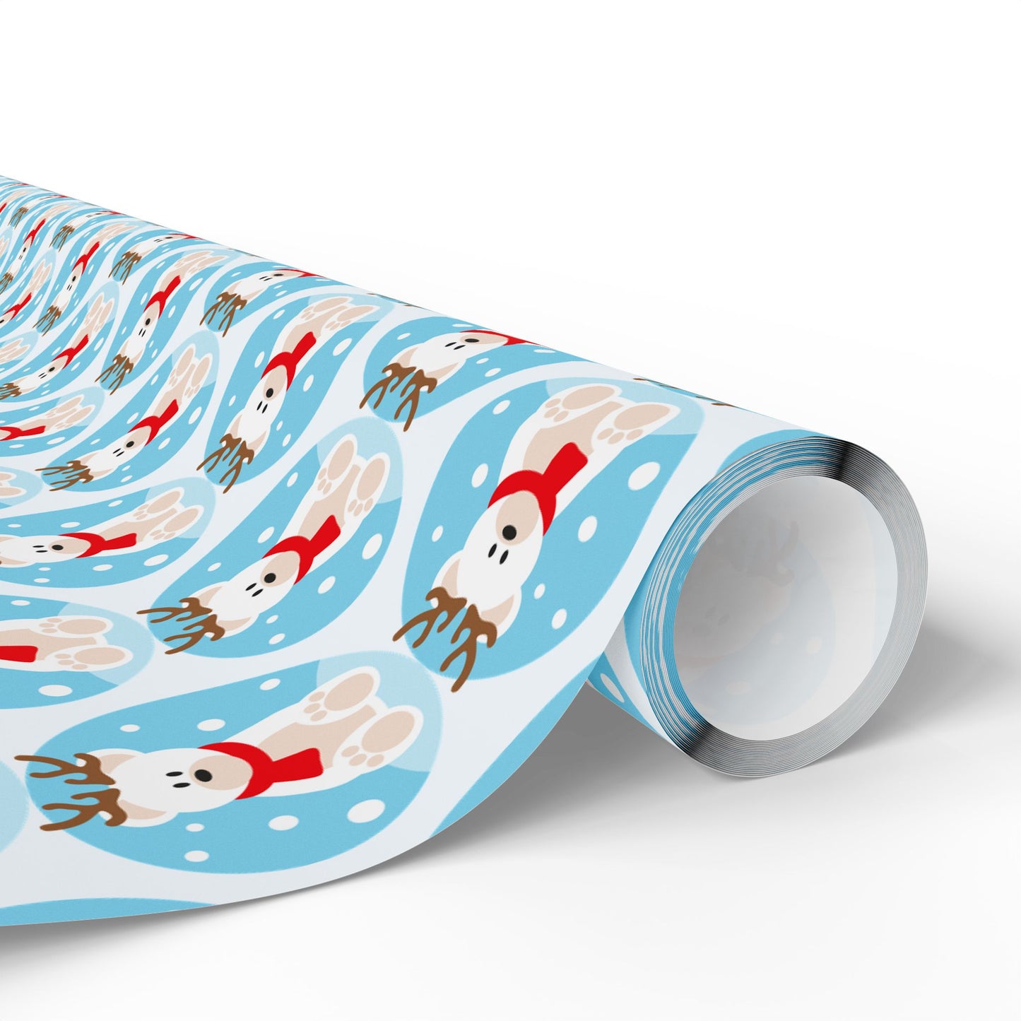 Snow Globe Reindeer Wrapping Paper Roll — Cute Holiday Gift Wrap