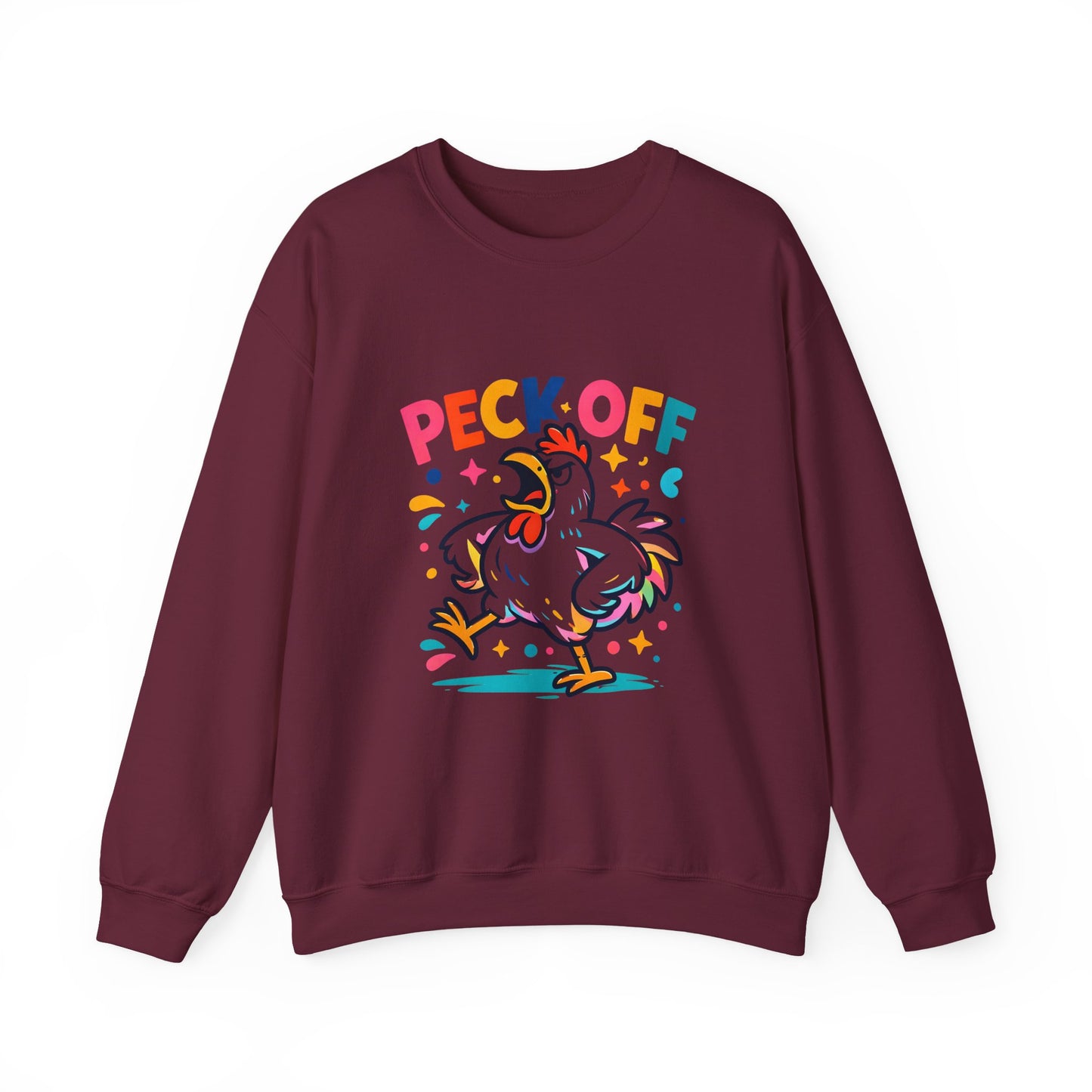 Peck Off Crewneck Sweatshirt – Funny Chicken Graphic Pullover