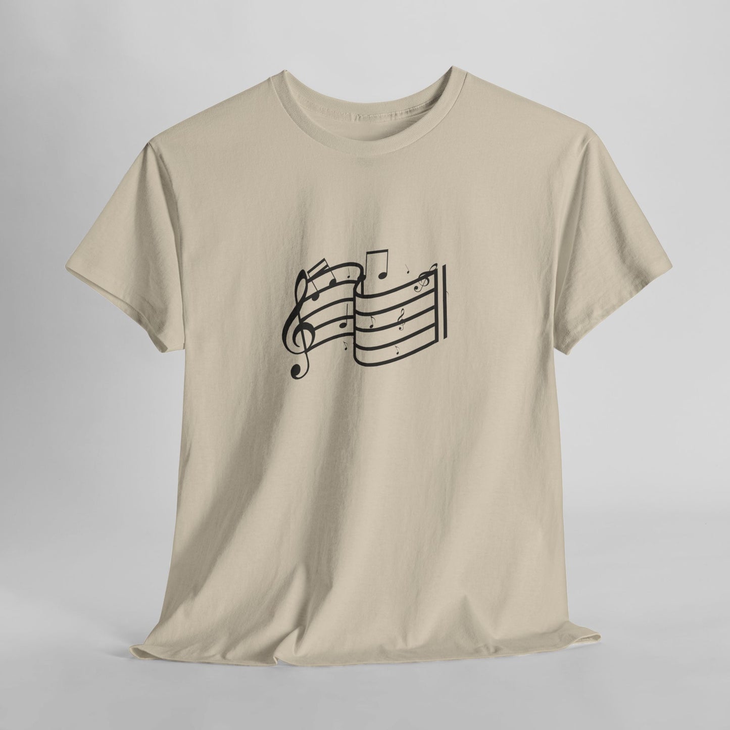 Music Notes T‑Shirt — Minimalist Sheet Music Tee for Musicians & Music Lovers