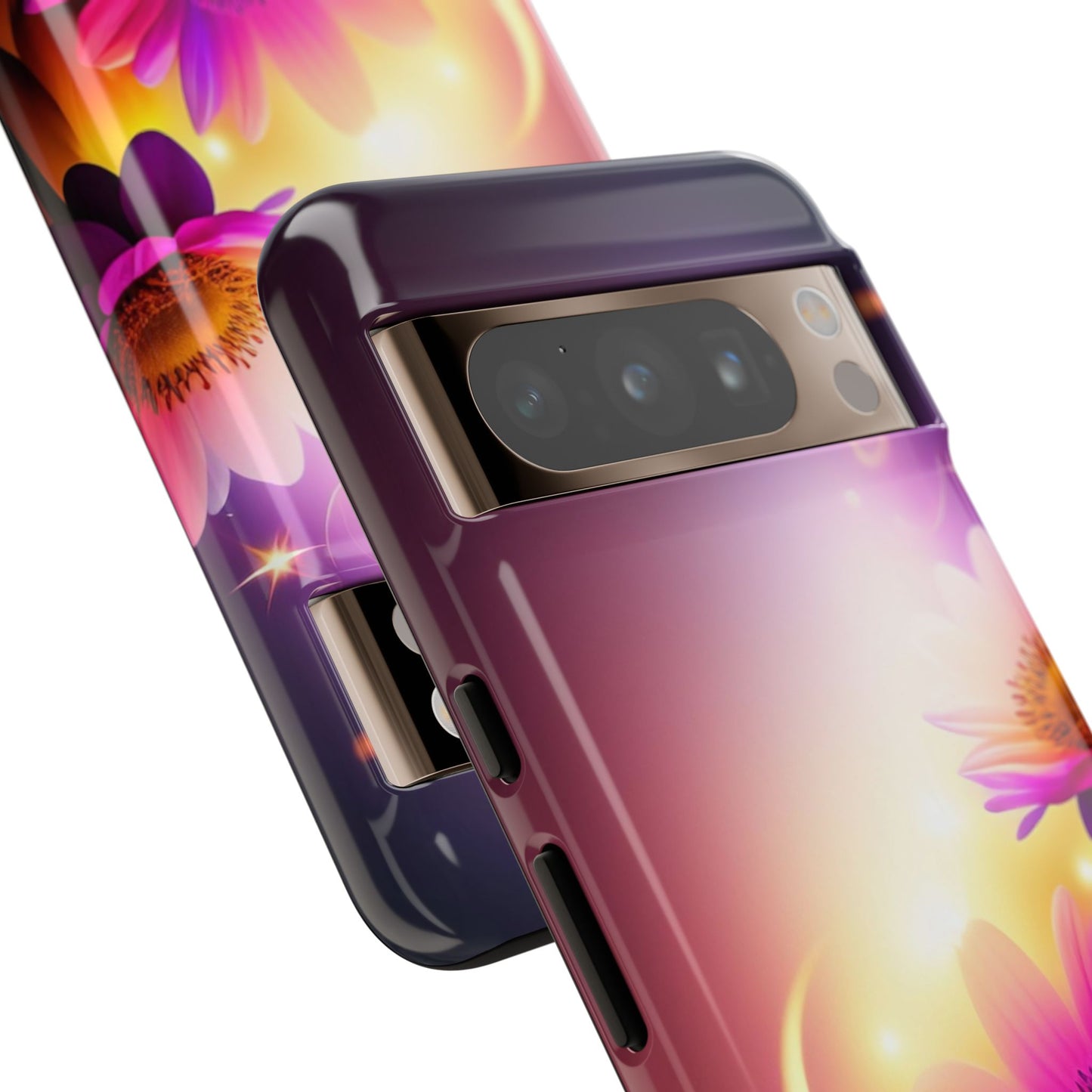 Floral Moonlight Phone Case – Purple Daisy Protective Cover