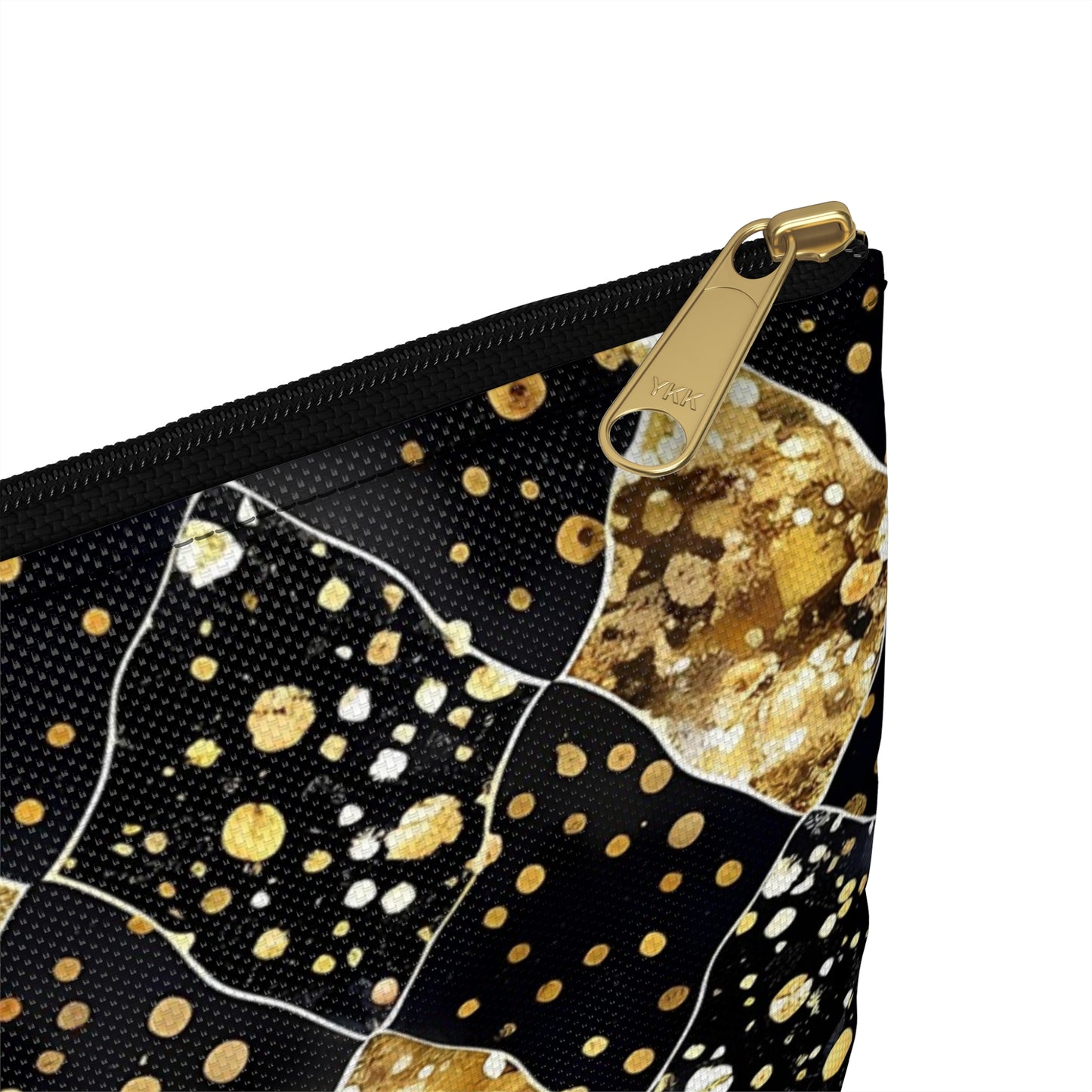 Glamorous Gold and Black Accessory Pouch, Makeup Bag