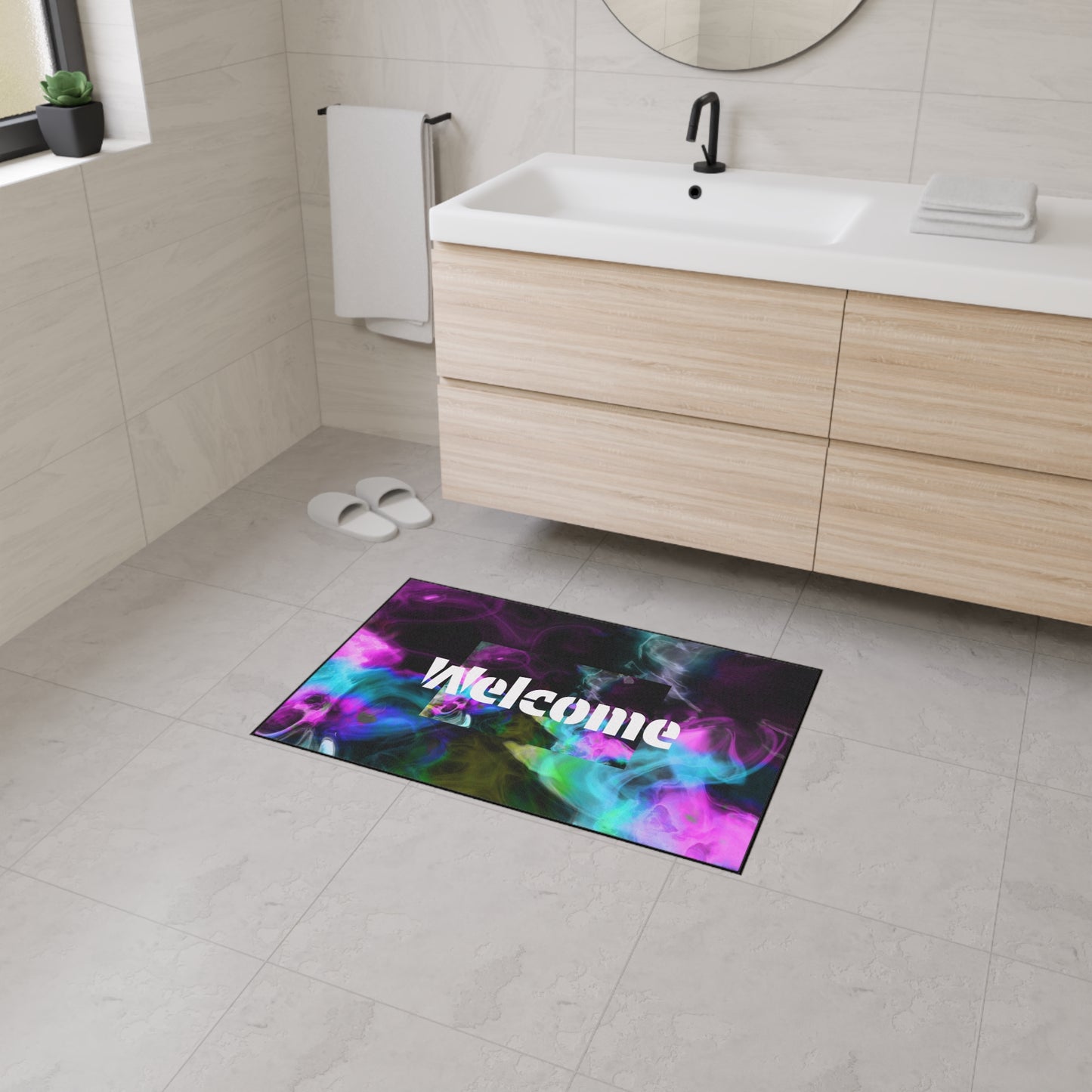 Welcome Smoke Welcome Mat — Heavy Duty Colorful Floor Mat for Entryway