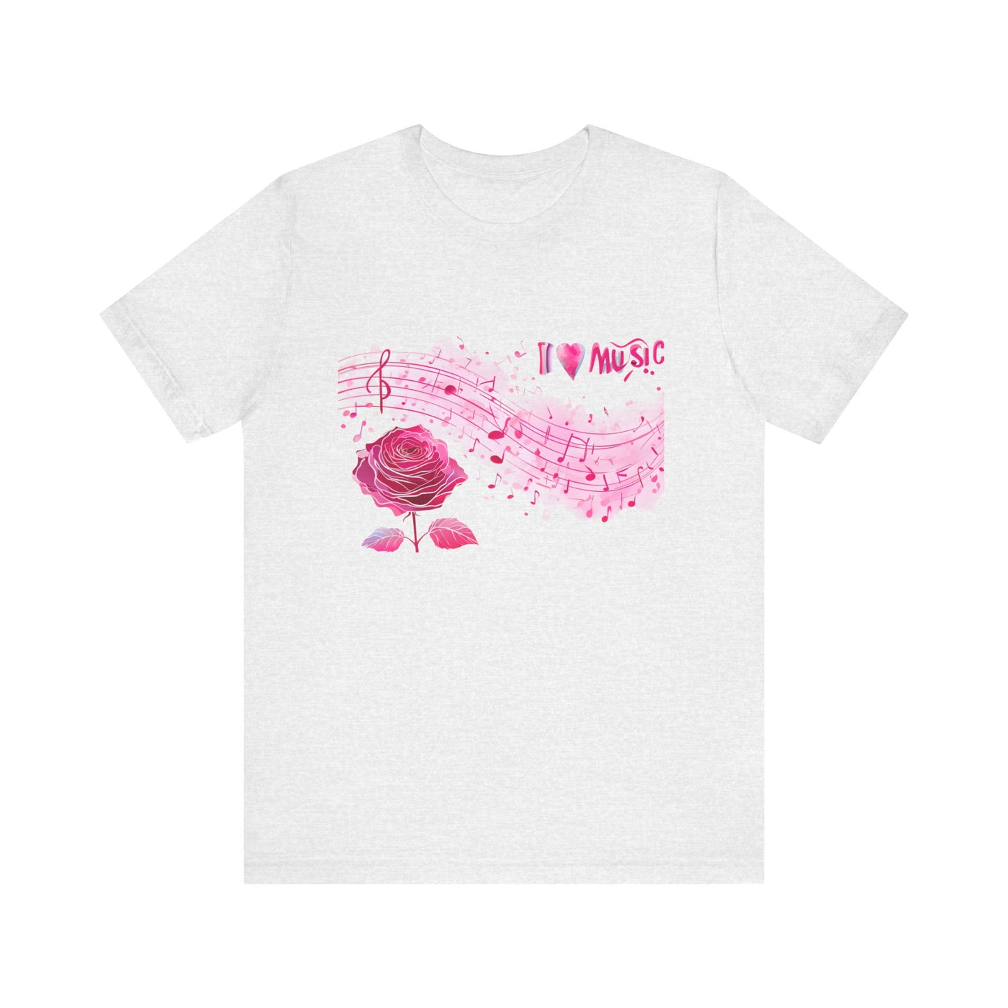 I Love Music Tee, Music Lover Shirt, Floral Music Notes Top
