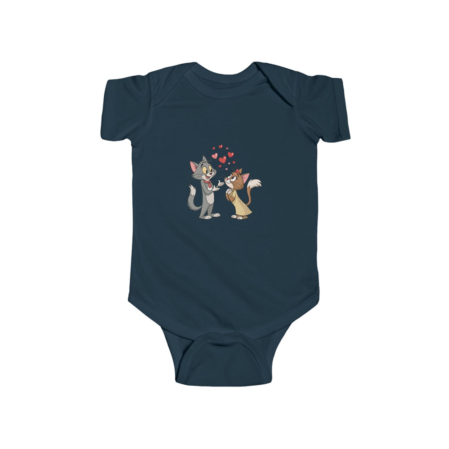 Cute Kissing Cats Infant Bodysuit – Baby Valentine Cat Love Onesie