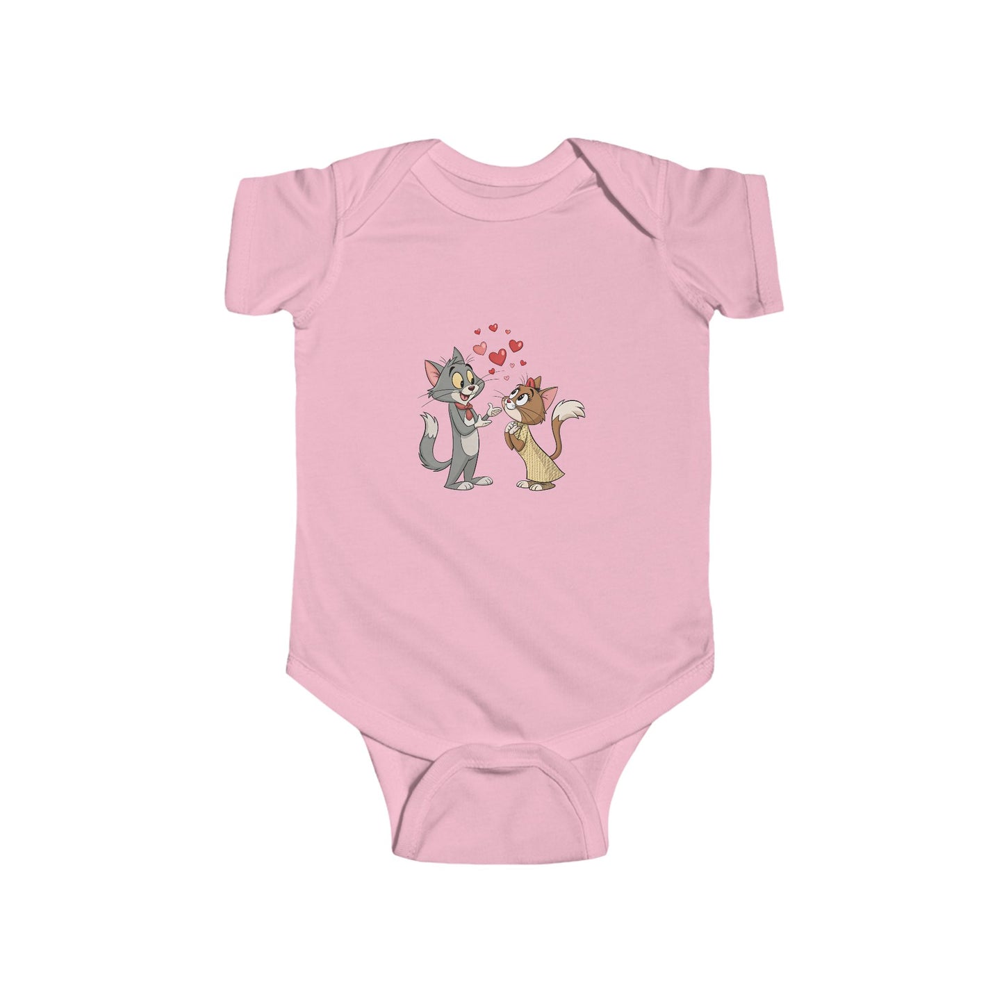 Cute Kissing Cats Infant Bodysuit – Baby Valentine Cat Love Onesie
