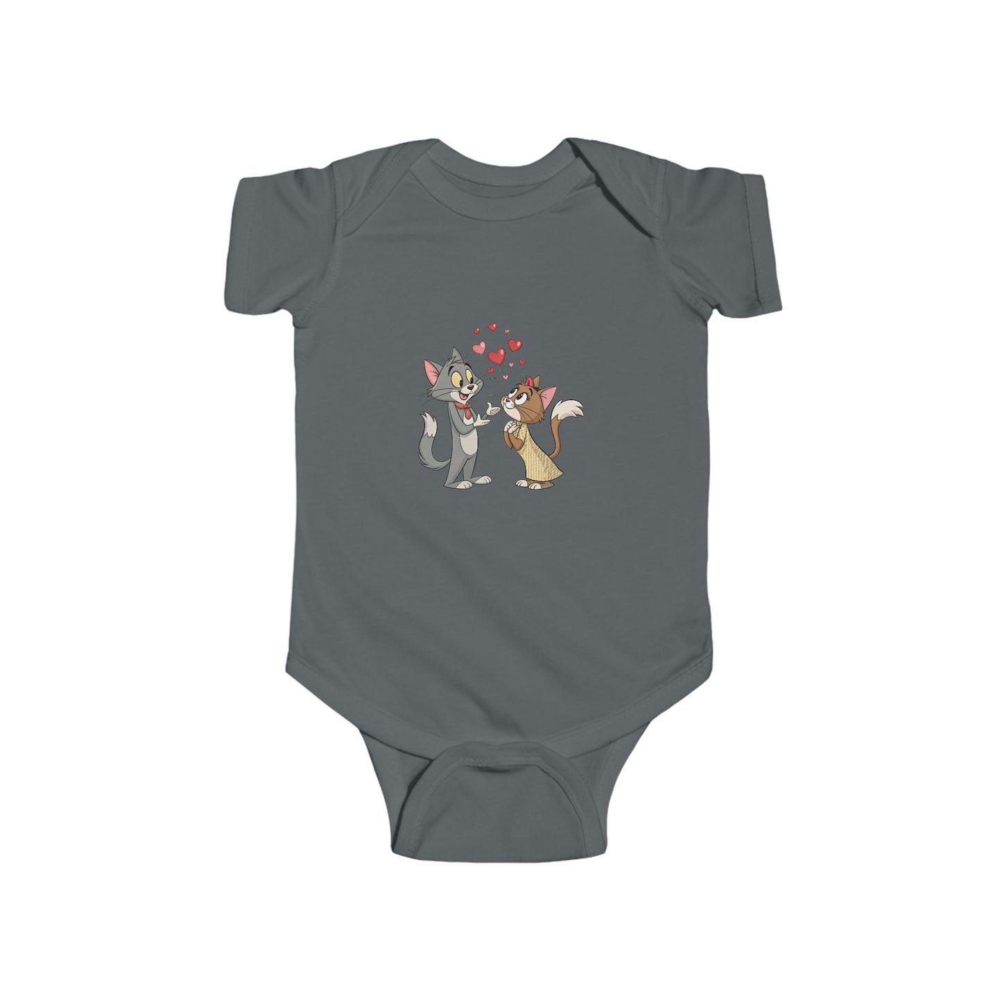 Cute Kissing Cats Infant Bodysuit – Baby Valentine Cat Love Onesie