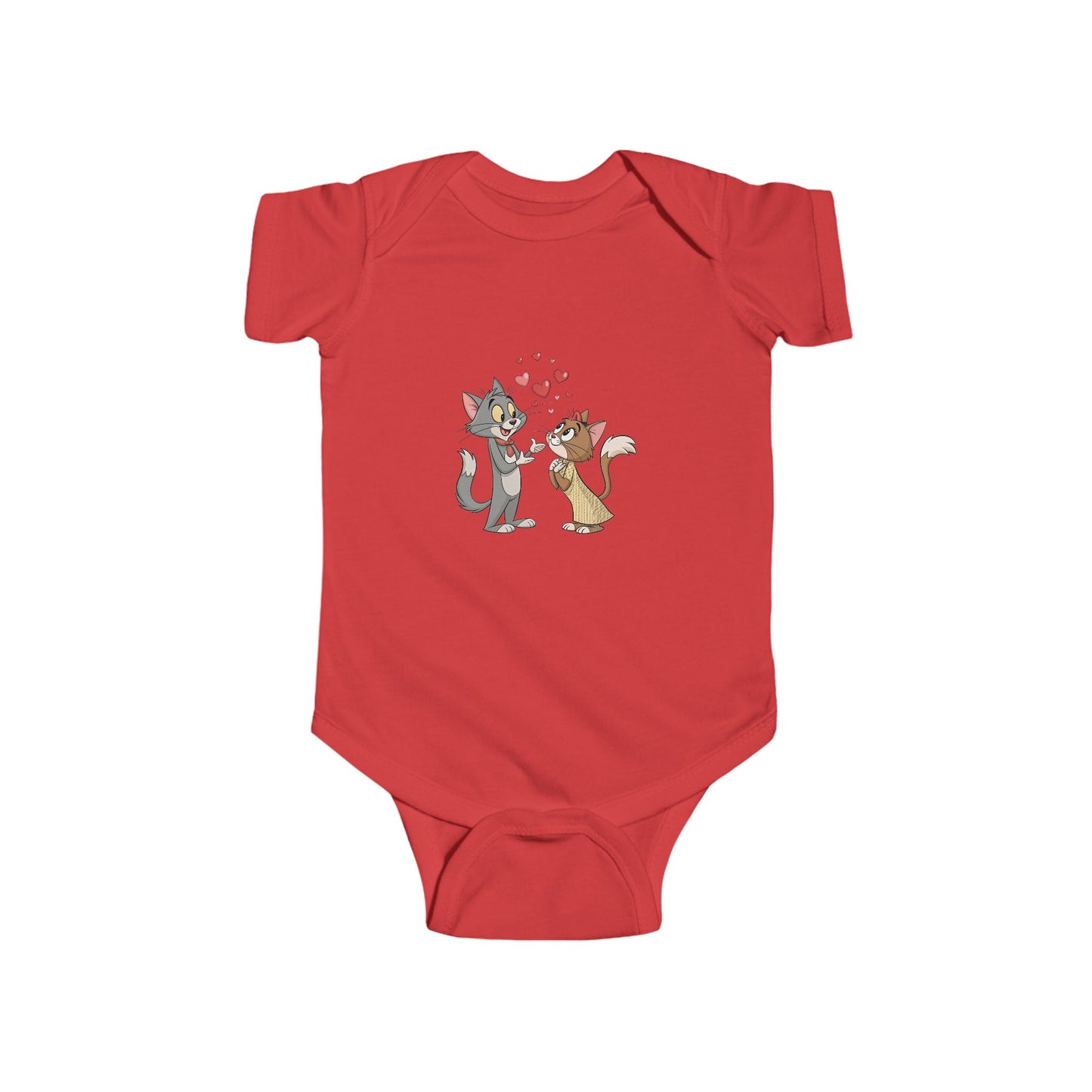 Cute Kissing Cats Infant Bodysuit – Baby Valentine Cat Love Onesie