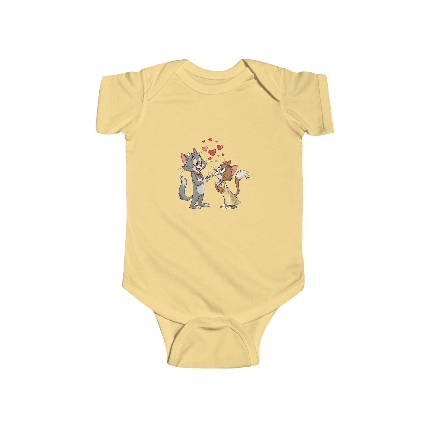 Cute Kissing Cats Infant Bodysuit – Baby Valentine Cat Love Onesie