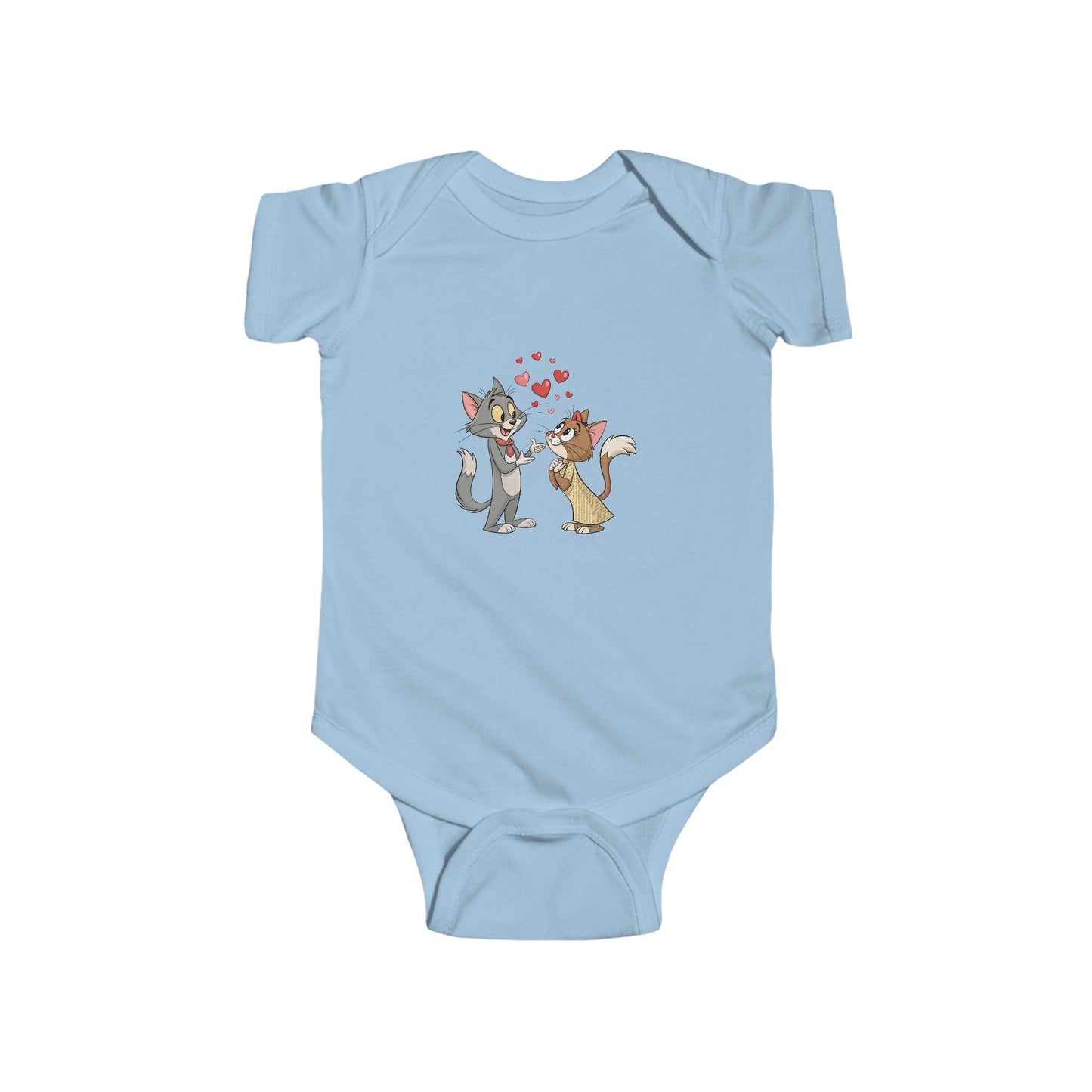 Cute Kissing Cats Infant Bodysuit – Baby Valentine Cat Love Onesie