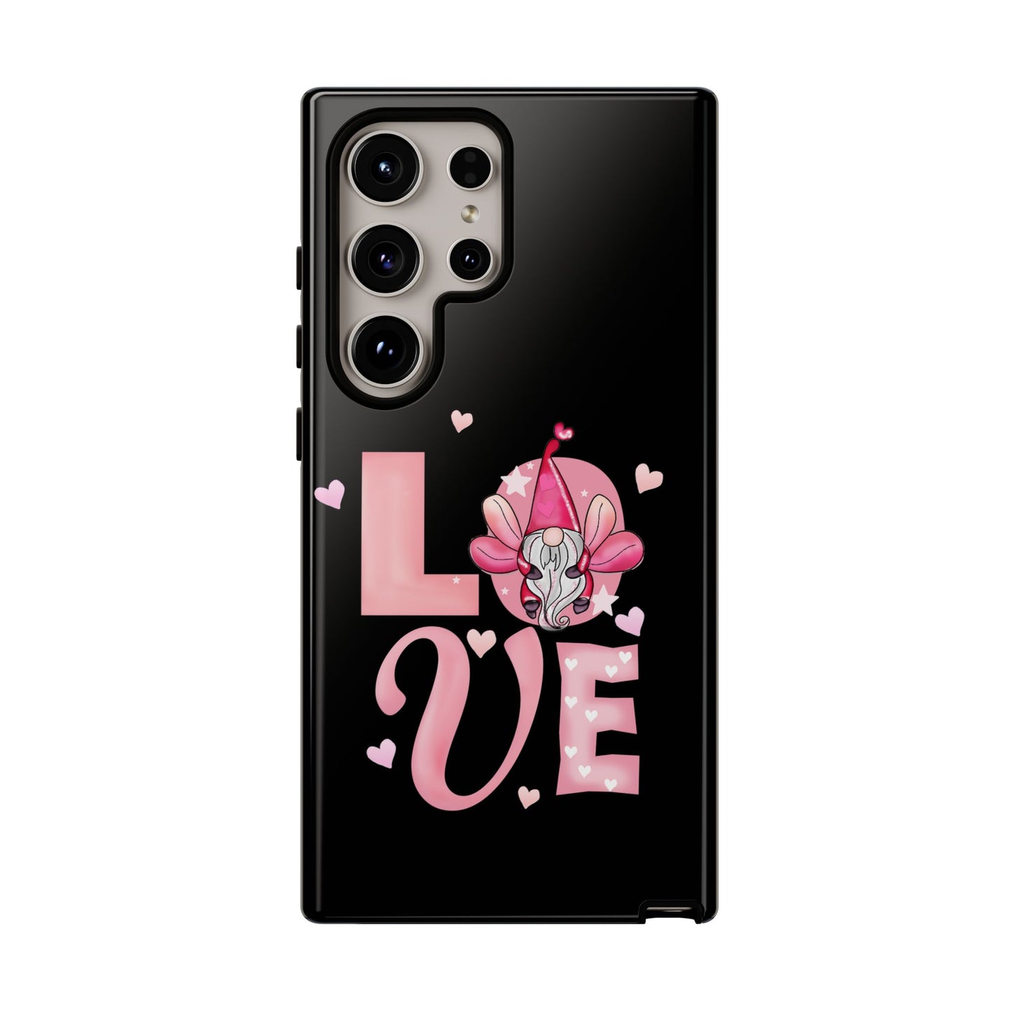 Love Gnome Phone Case — Cute Pink Heart Valentines Protective Case