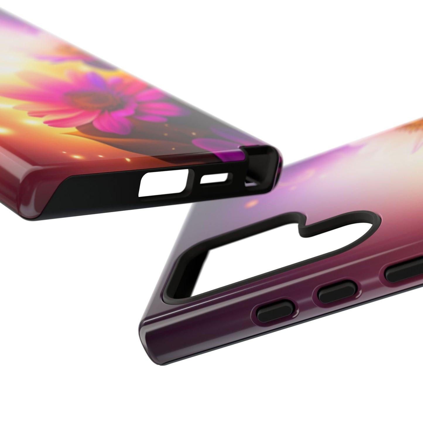 Floral Moonlight Phone Case – Purple Daisy Protective Cover