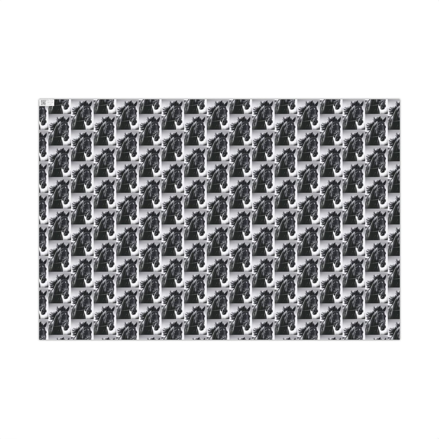 Horse Portrait Gift Wrap Paper - Black & White Equestrian Wrapping Paper for Horse Lovers