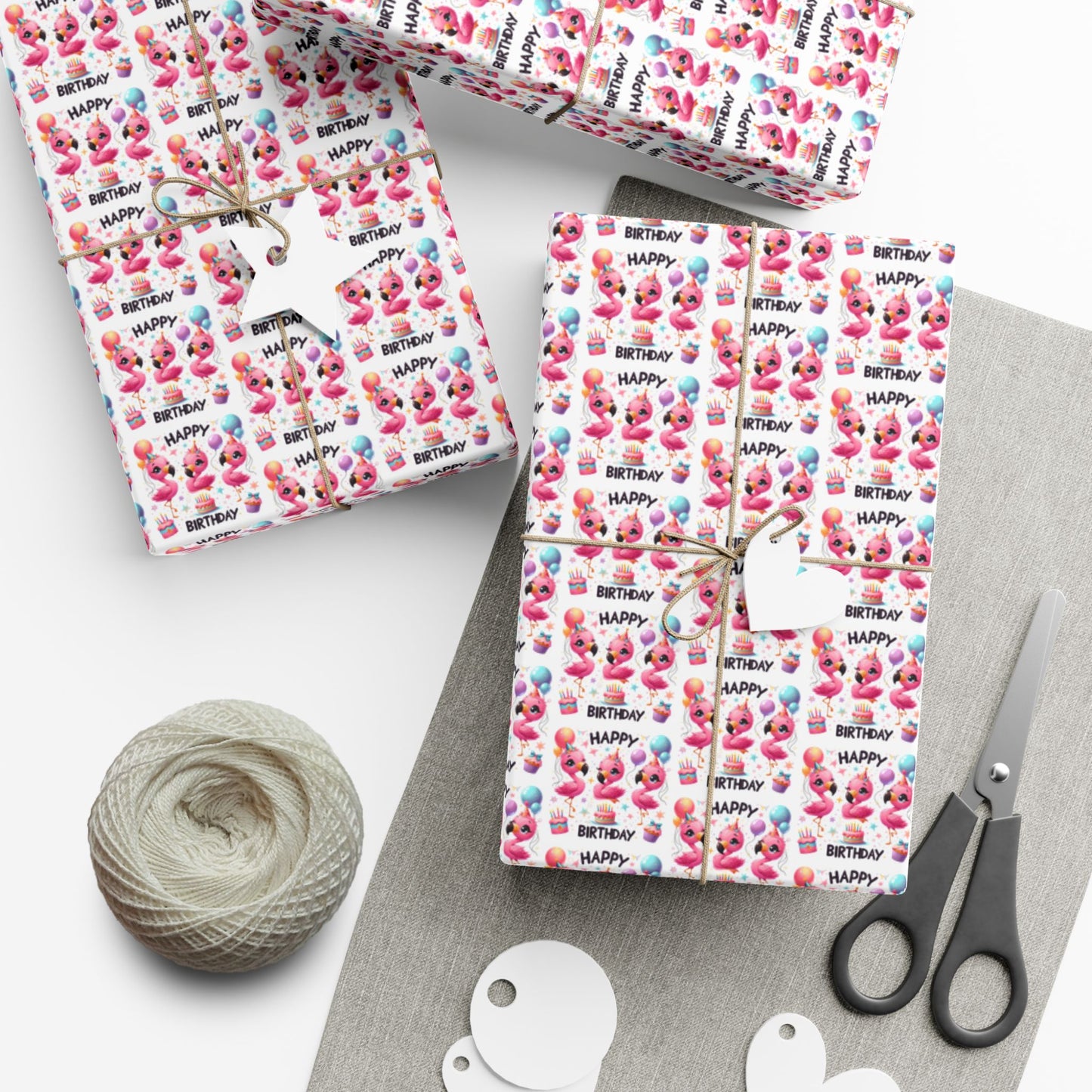 Birthday Floral Gift Wrap Paper — "Happy Birthday" Patterned Wrapping Paper