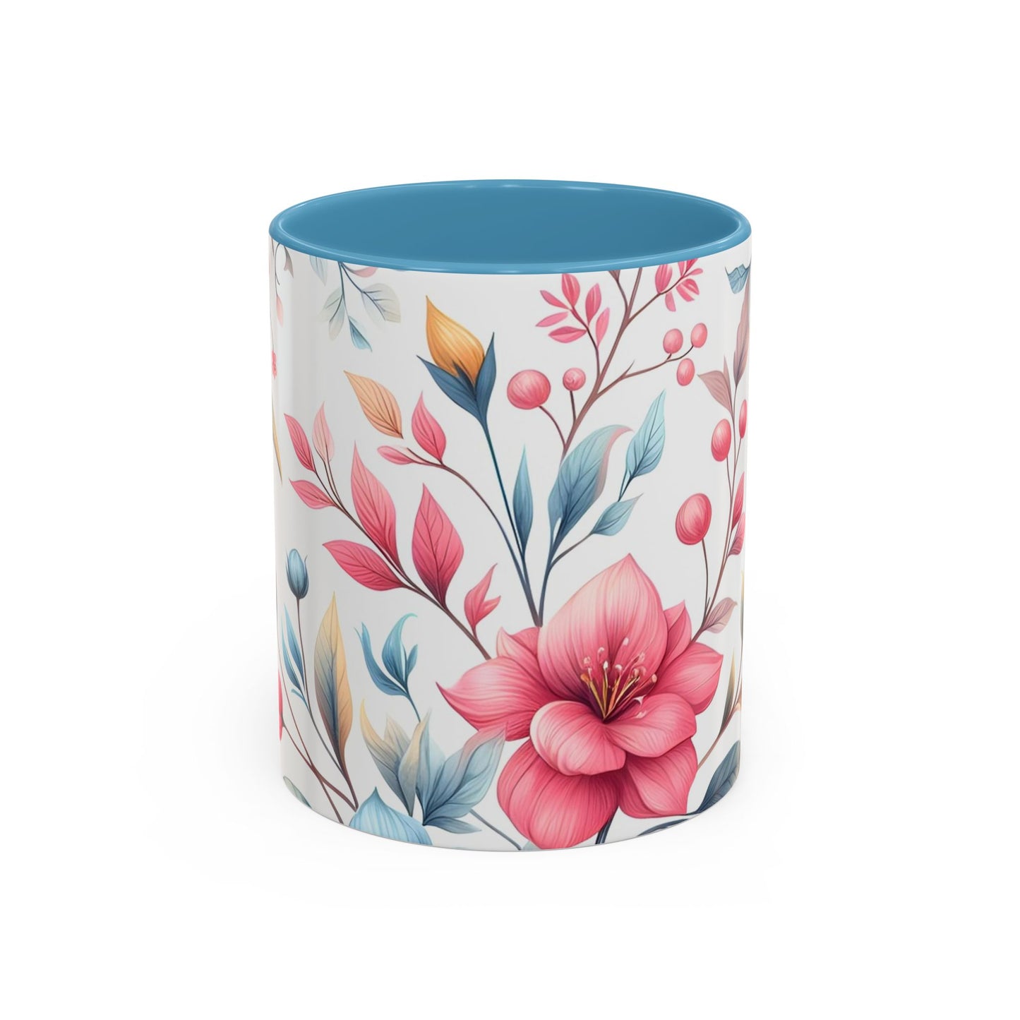 Floral Accent Coffee Mug - Perfect Gift for Tea Lovers, Home Decor, Kitchen Accessories, Mother's Day, Coffee Enthusiasts