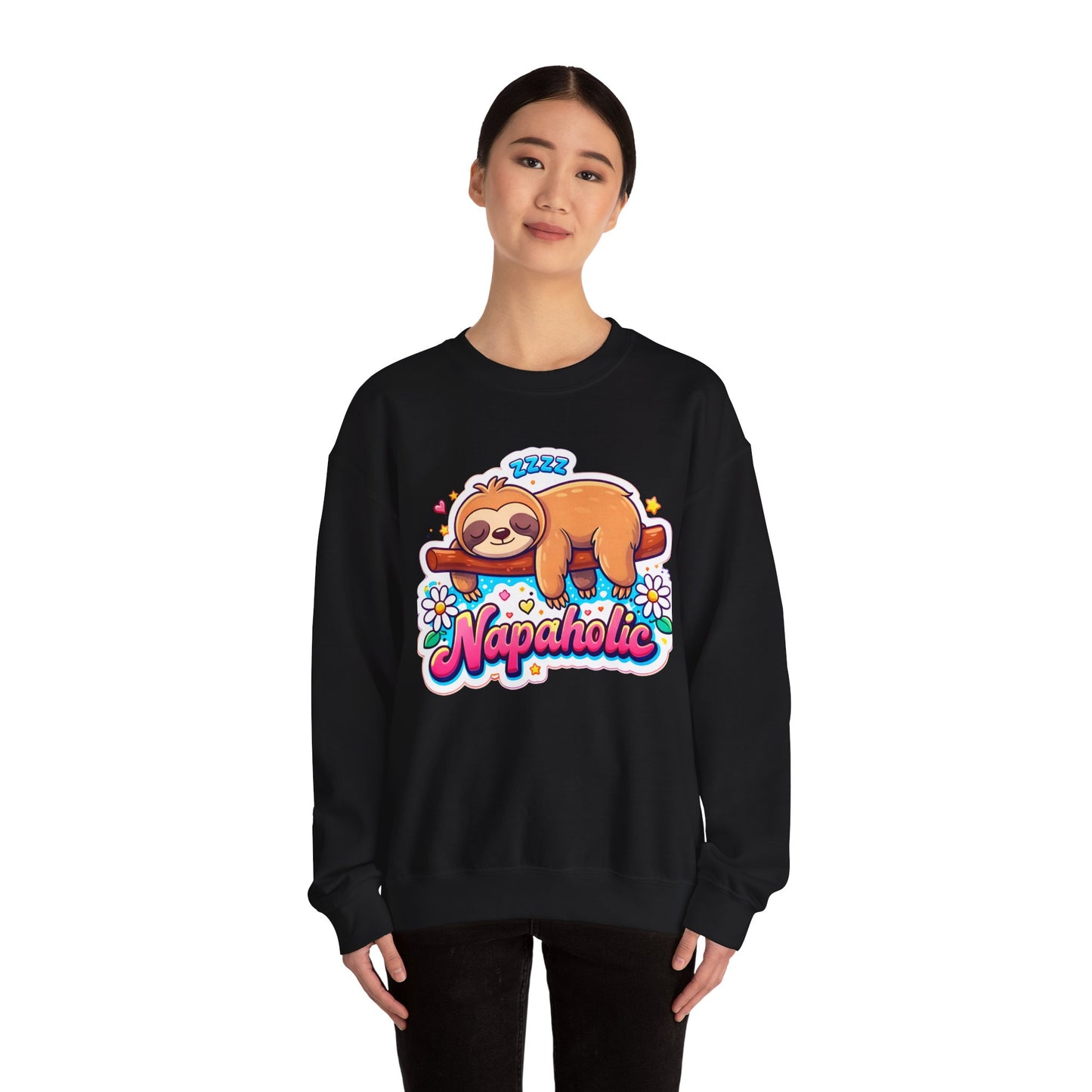 Napaholic Sweatshirt — Cute Sloth Nap Lover Crewneck