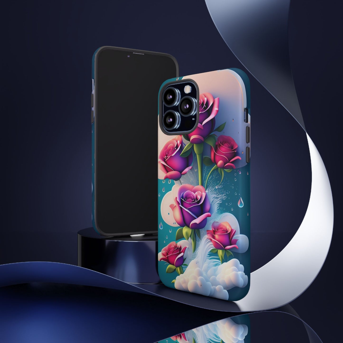 Floral Dream Tough Phone Case — Rose Bouquet Clouds Design