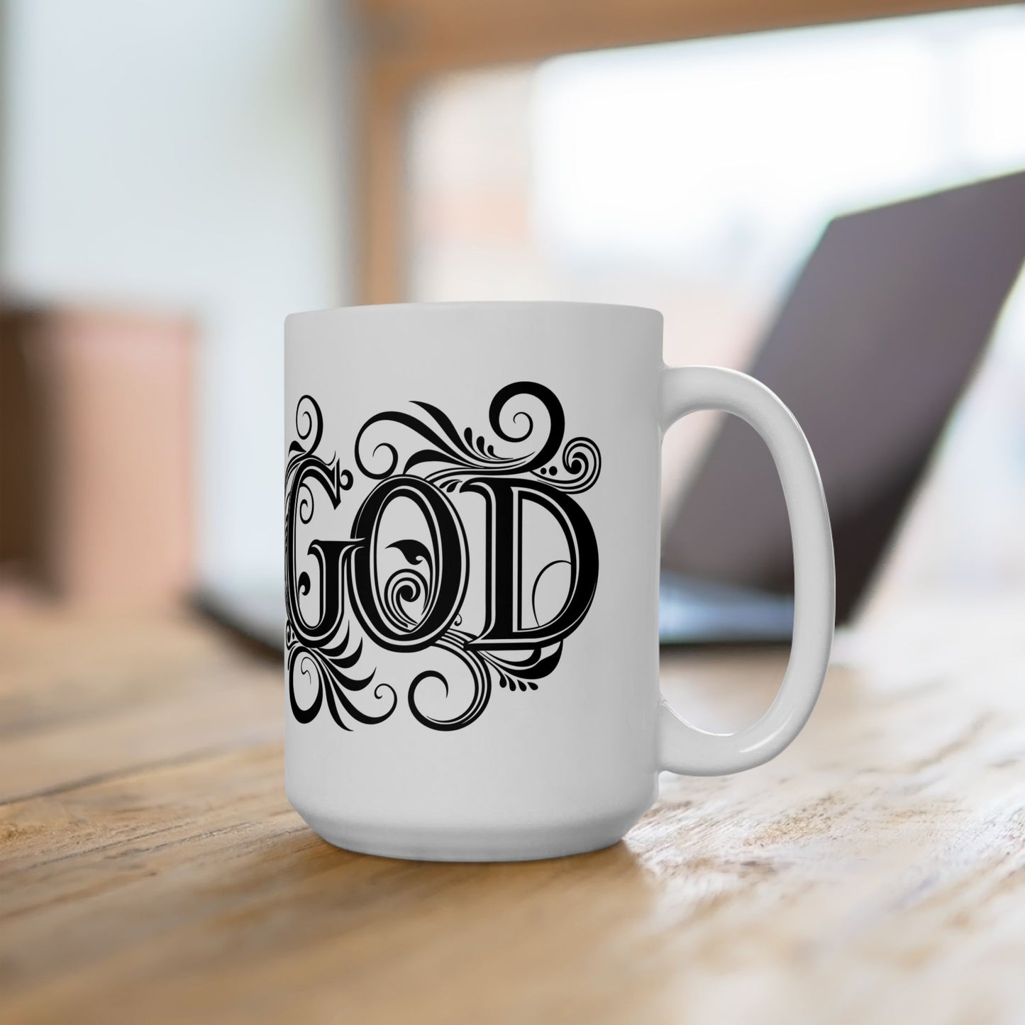 Elegant God Mug for Coffee Lovers, Inspirational Gift, Home Decor, 11oz, 15oz, Spiritual Drinkware, Religious Mug