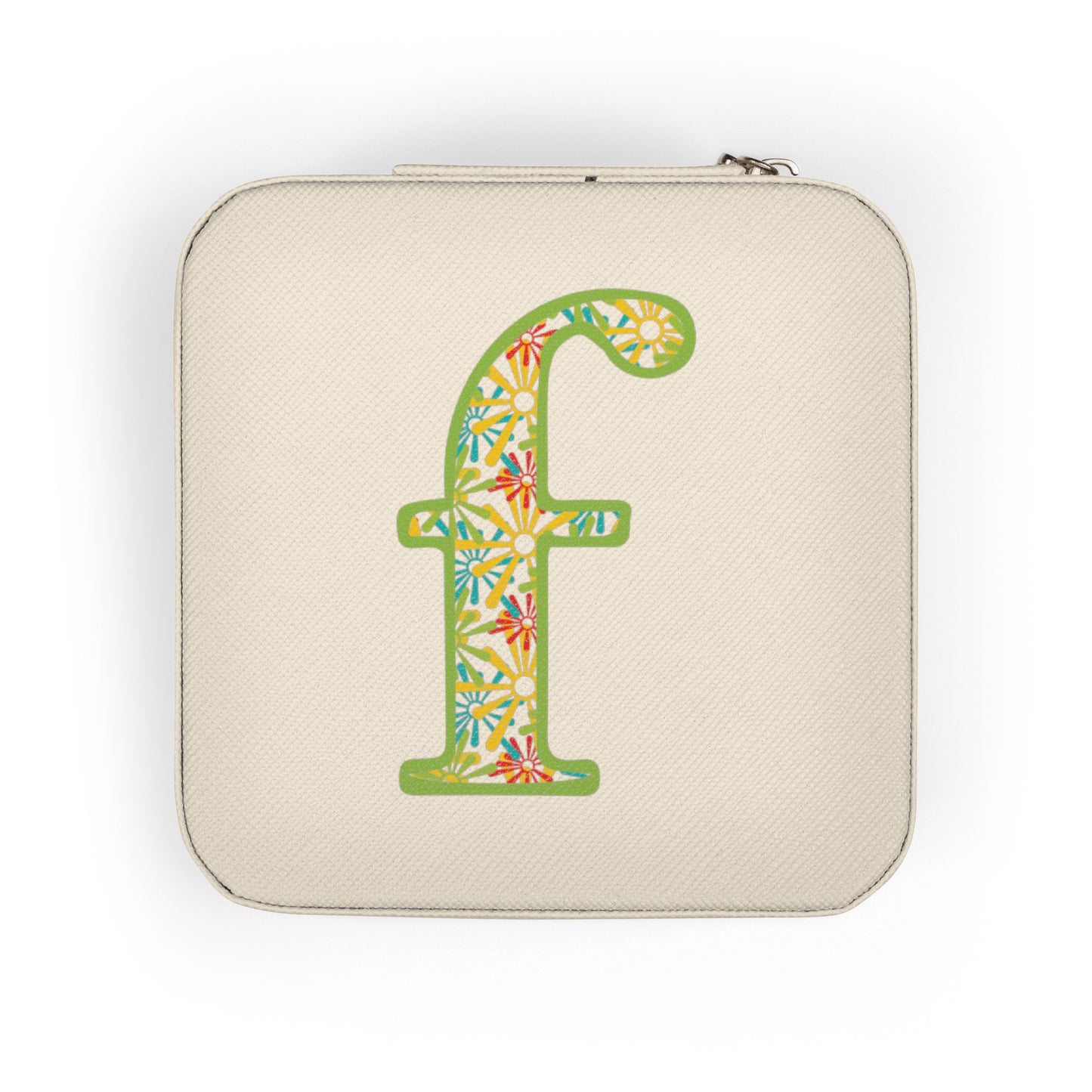 Monogram Floral 'f' Jewelry Travel Case – Compact Pink Travel Jewelry Organizer