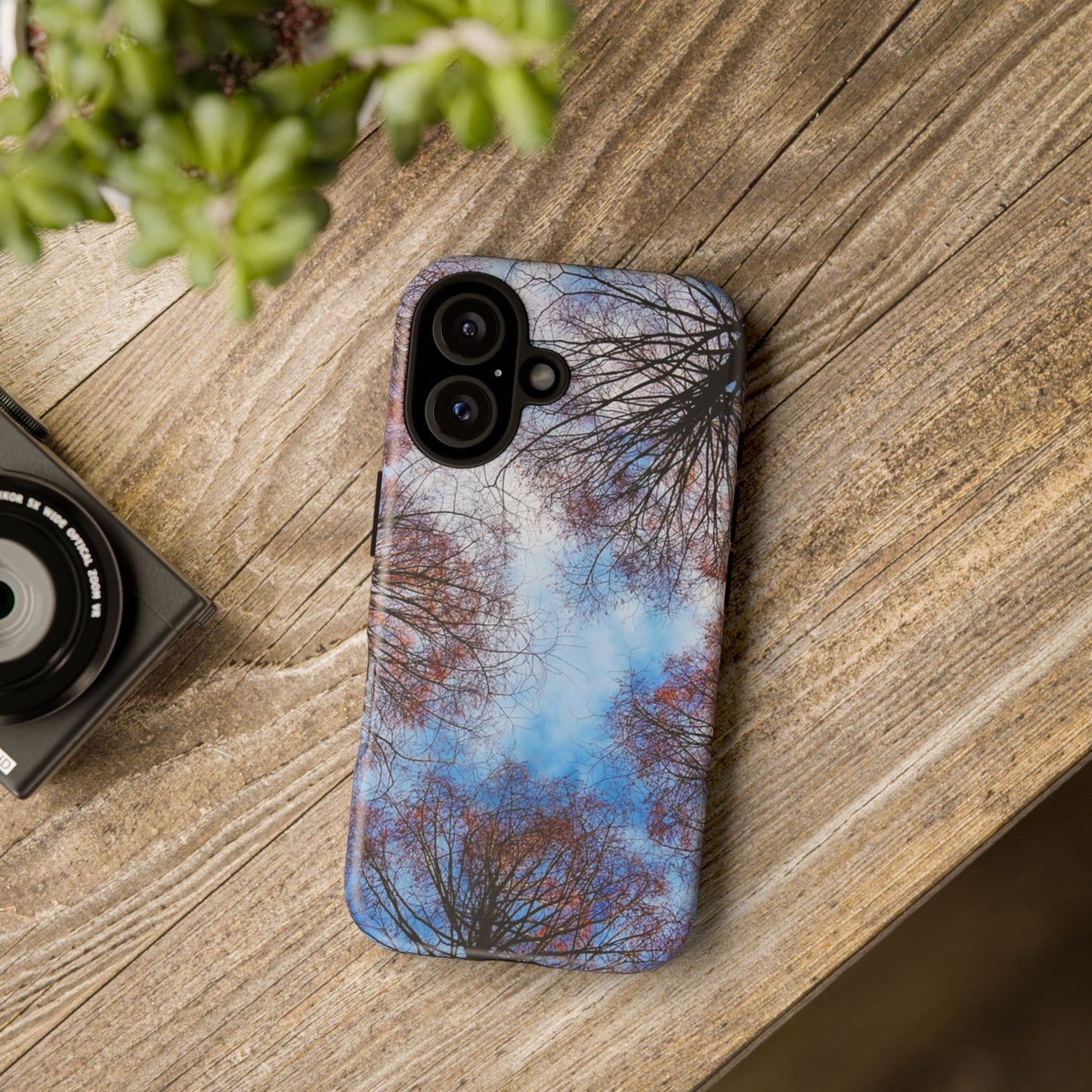 Skyward Trees Phone Case — Nature Forest Canopy Protective Tough Case