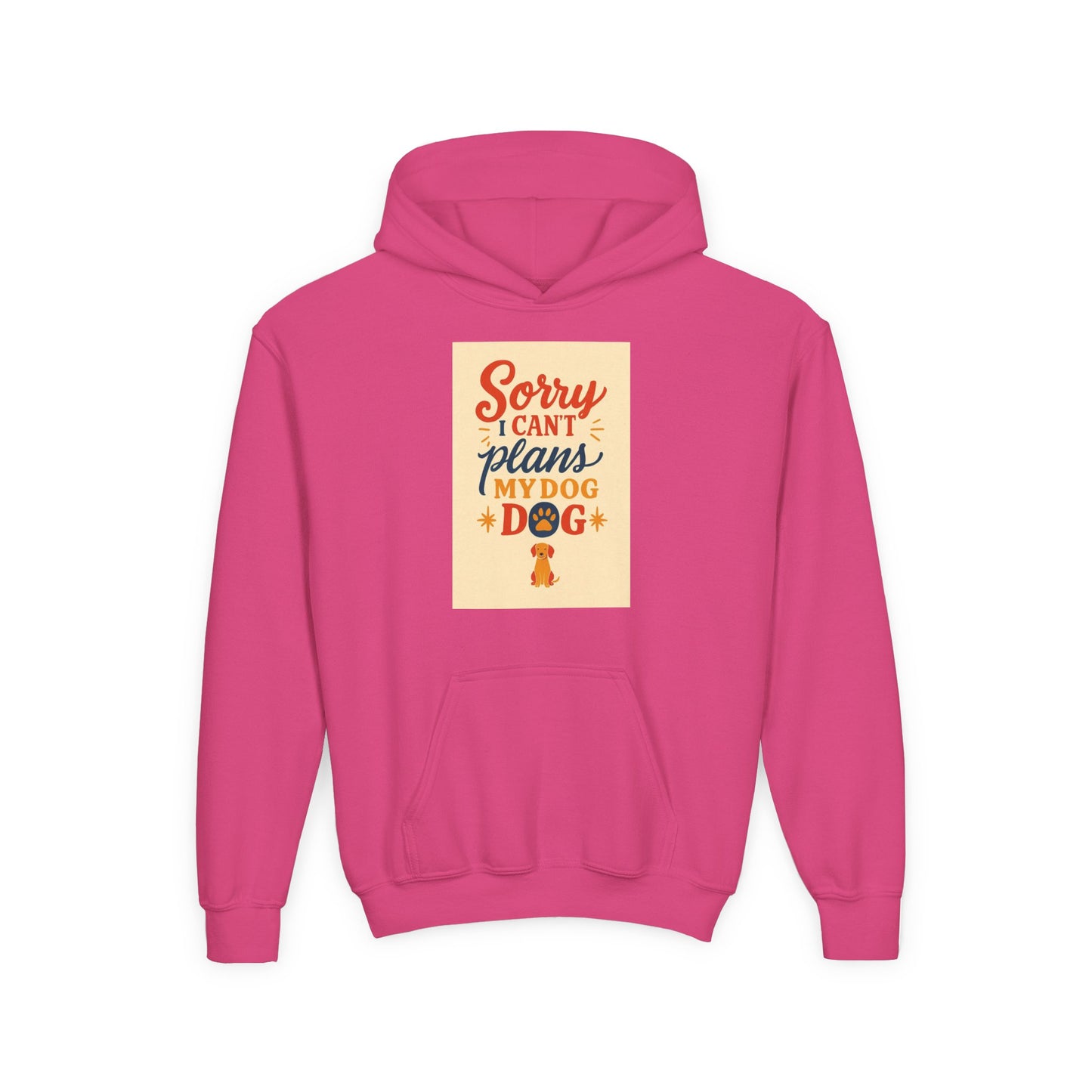 Youth Hoodie - "Sorry I Can’t, My Dog" Cute Pet Lover Graphic