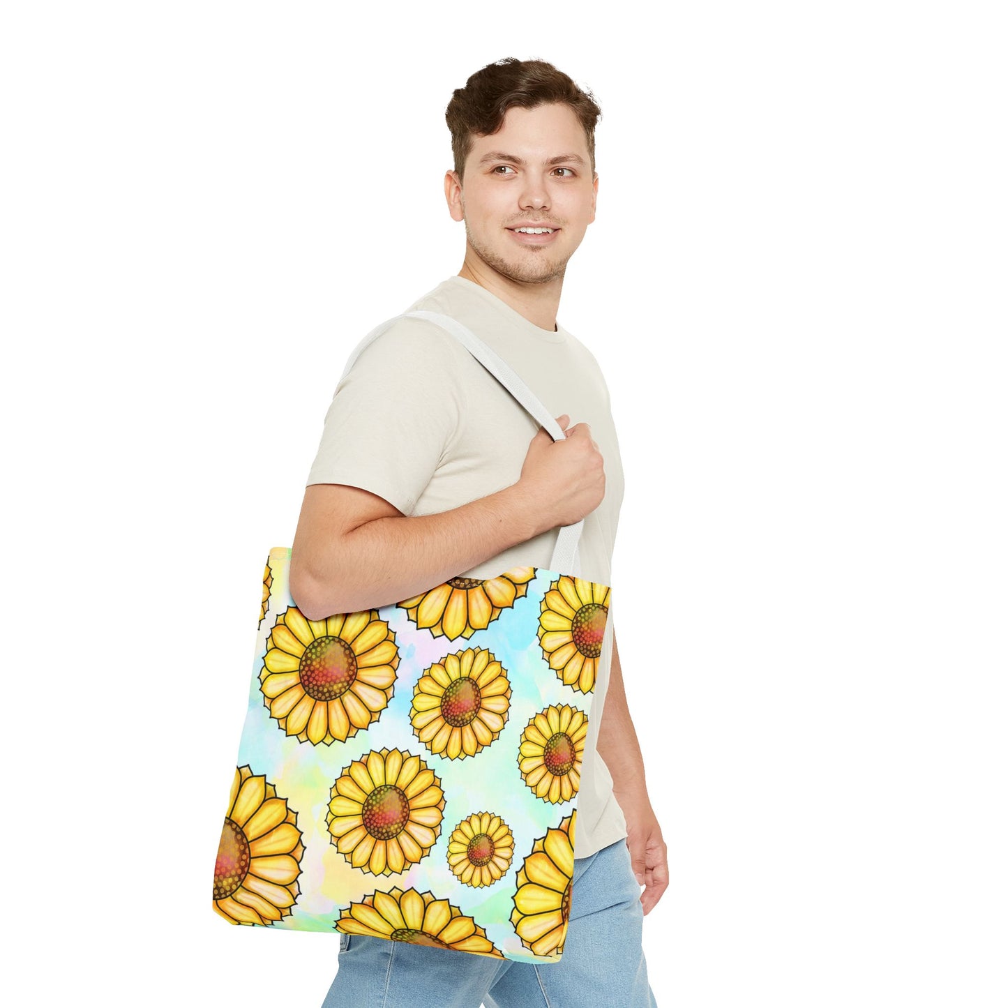 Sunny Floral Tote Bag, Eco-Friendly Shopping Bag, Beach Bag Summer Accessory