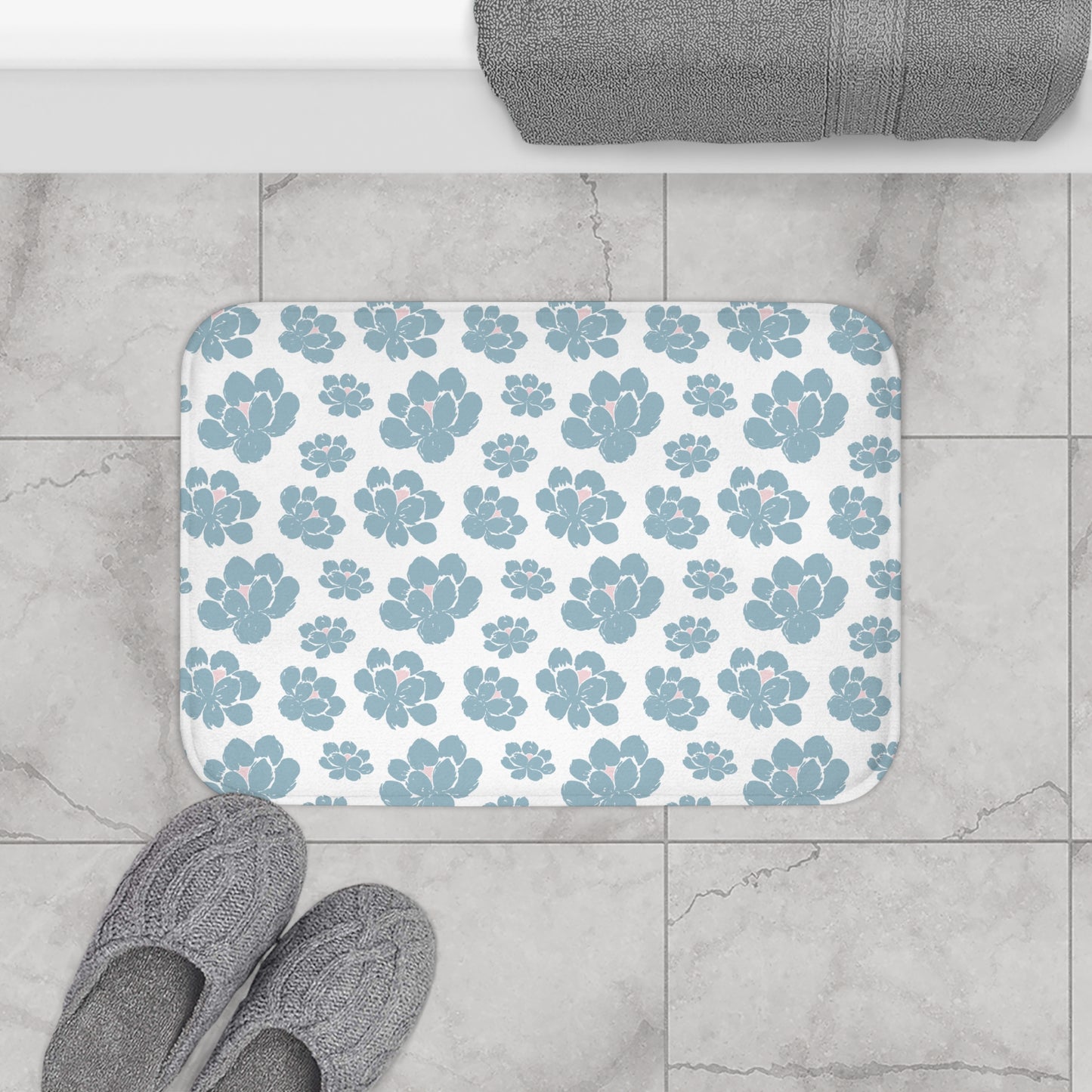 Chic Floral Bath Mat | Soft Bathroom Rug | Cozy Home Decor | Flower Print | Spa Vibes | Perfect for Gift Giving