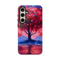 Heart Tree Phone Case — Romantic Red & Blue Protective Tough Case