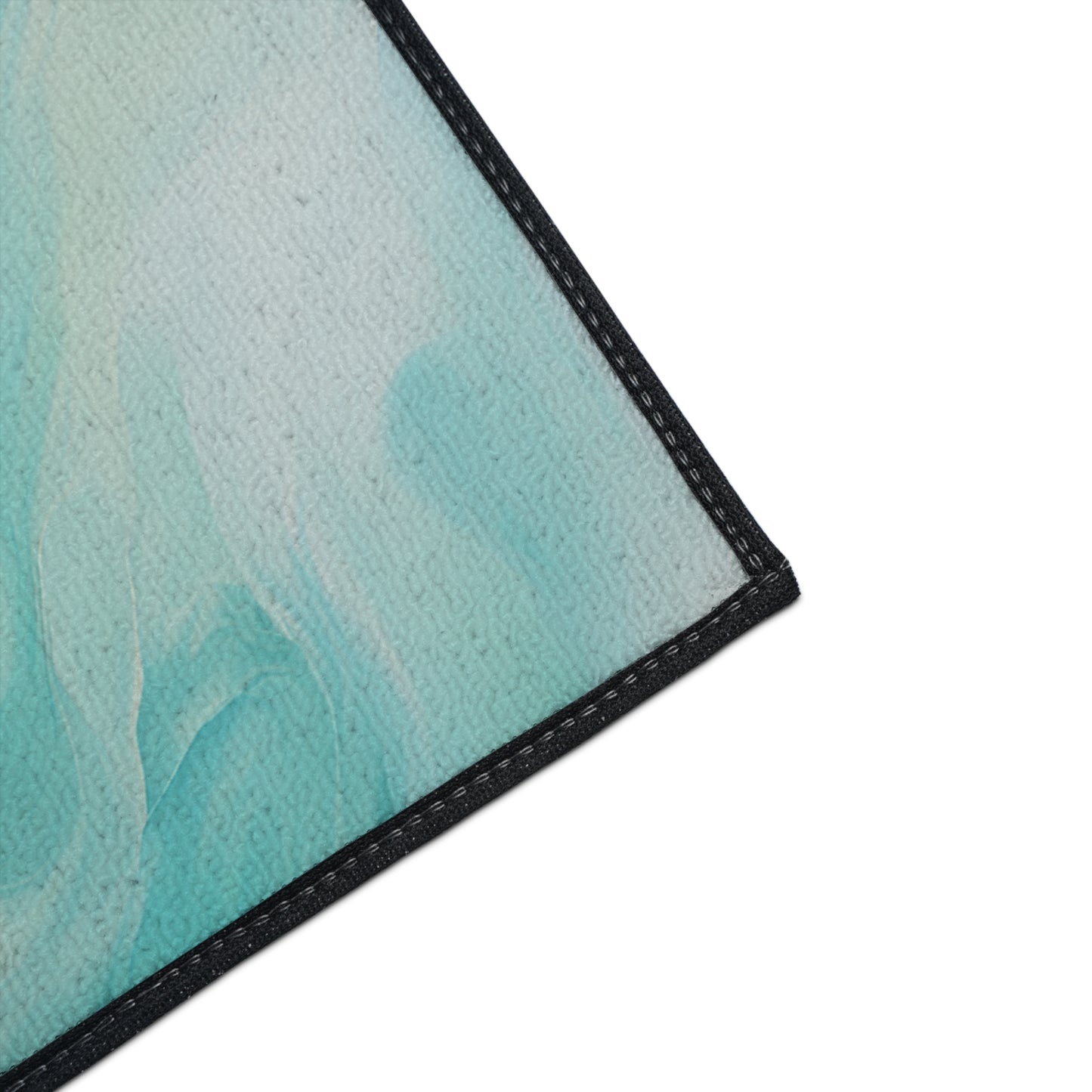 Heavy Duty Floor Mat — Teal Ocean Abstract Slip-Resistant Entry Rug
