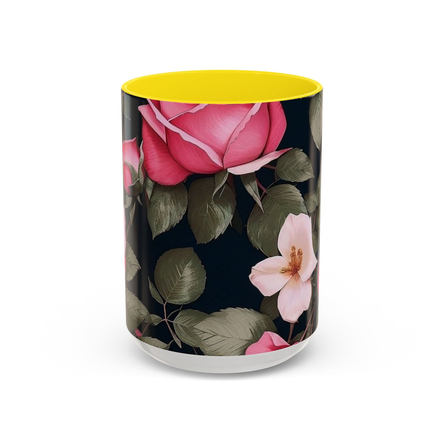 Floral Accent Coffee Mug, Gift for Her, Cute Floral Mug, Spring Decor, Coffee Lover Gift