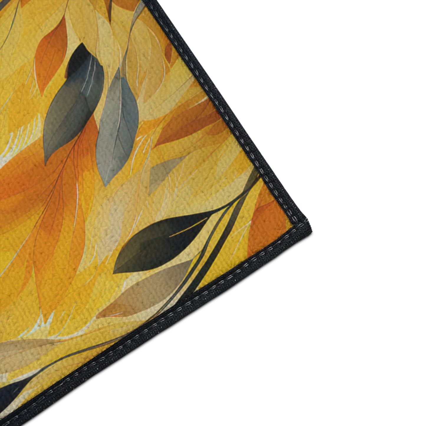 Autumn Breeze Heavy-Duty Floor Mat — Yellow Falling Leaves Entry Rug