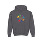 Colorful Music Treble Clef Youth Hoodie | Rainbow Note Circle