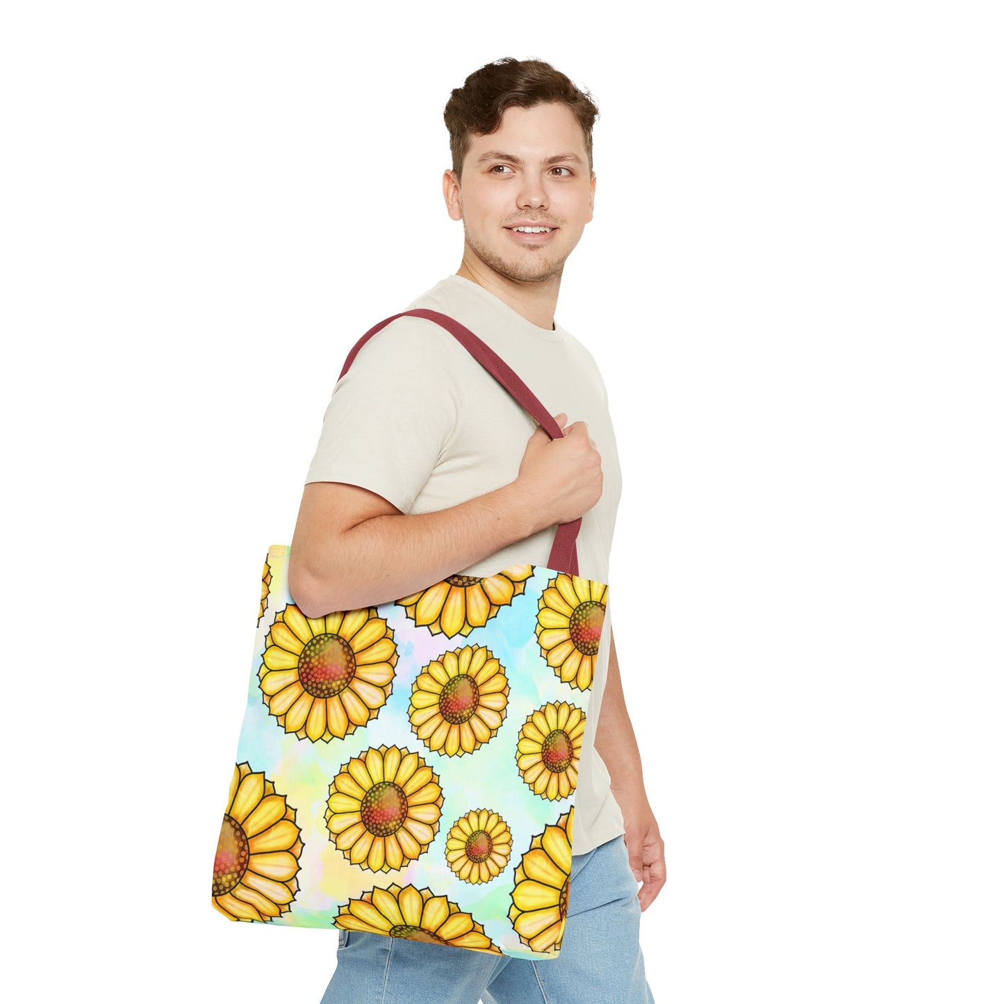 Sunny Floral Tote Bag, Eco-Friendly Shopping Bag, Beach Bag Summer Accessory