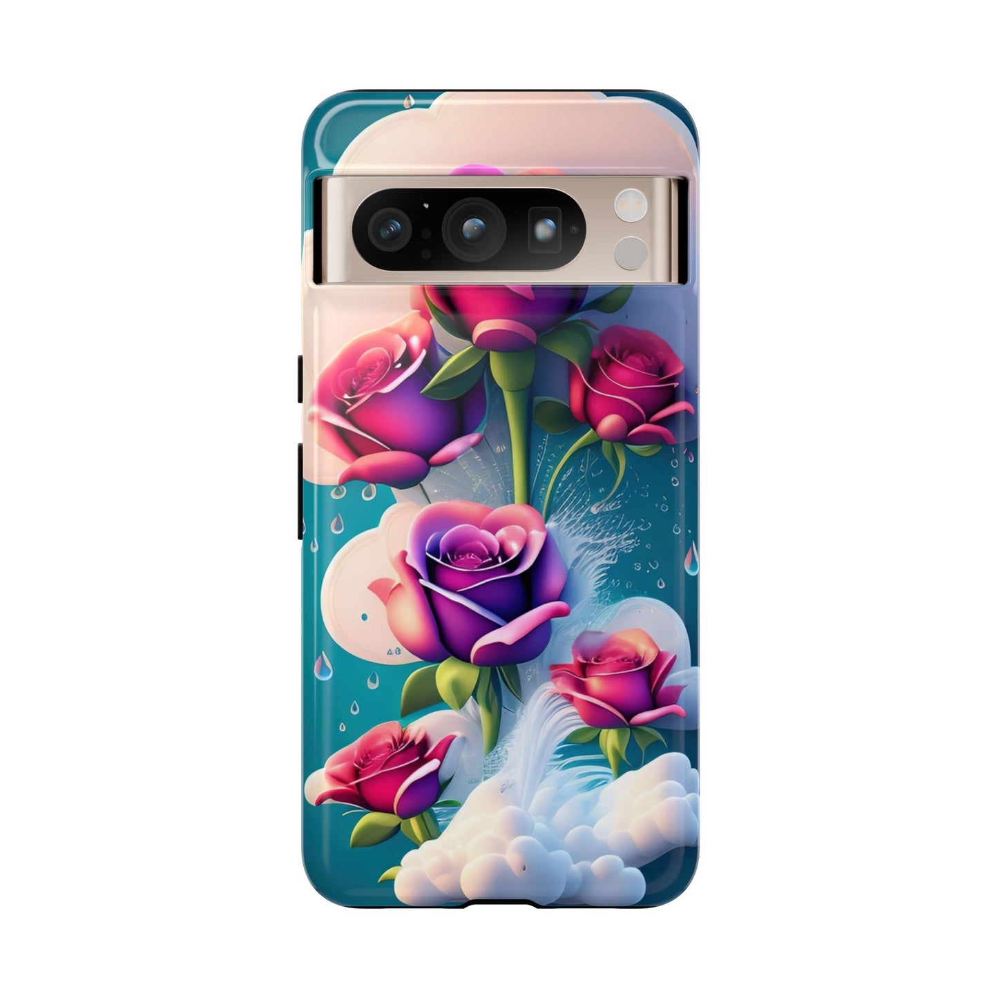 Floral Dream Tough Phone Case — Rose Bouquet Clouds Design
