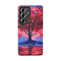 Heart Tree Phone Case — Romantic Red & Blue Protective Tough Case