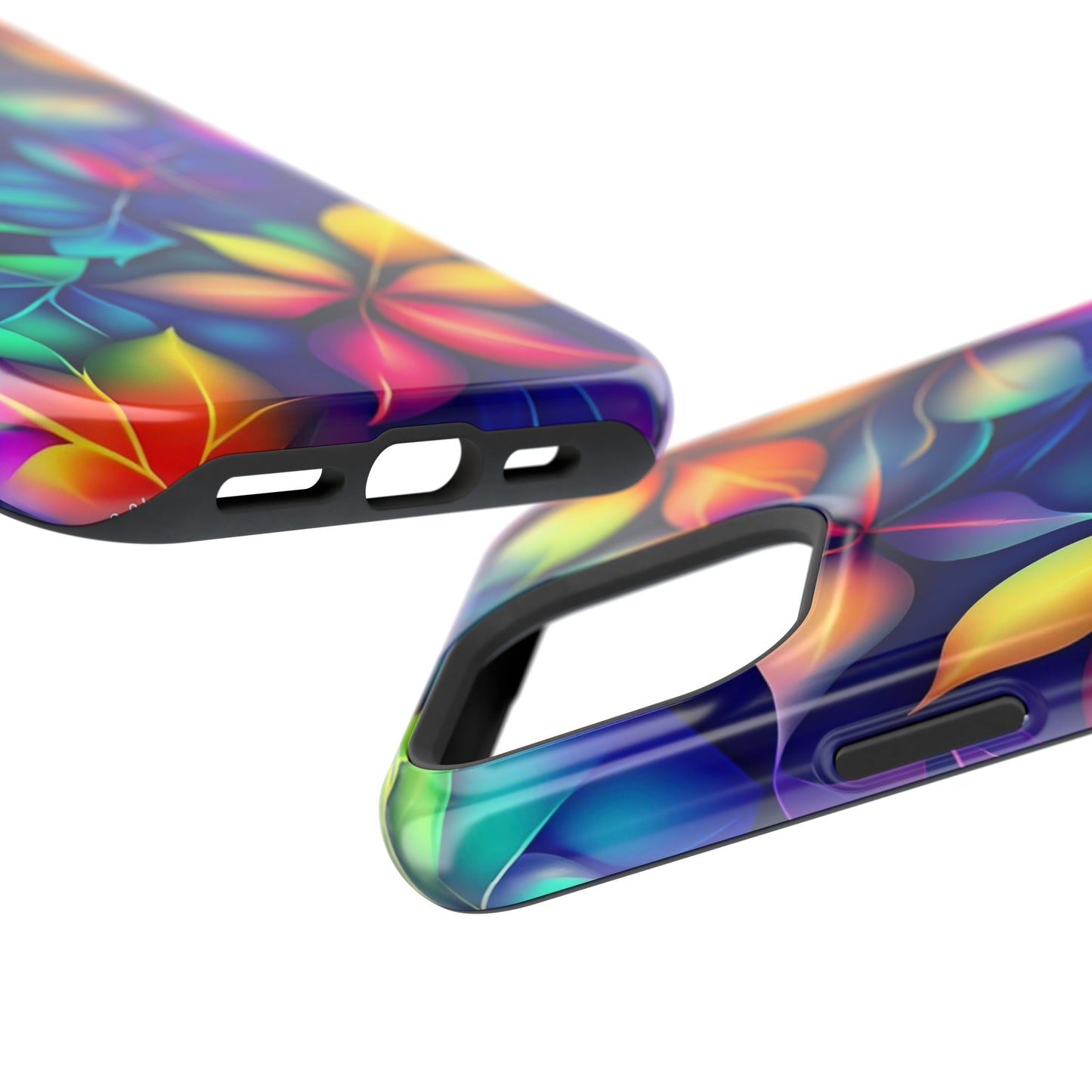 Floral Prism Magnetic Impact-Resistant Phone Case — Colorful Gradient Petal Design