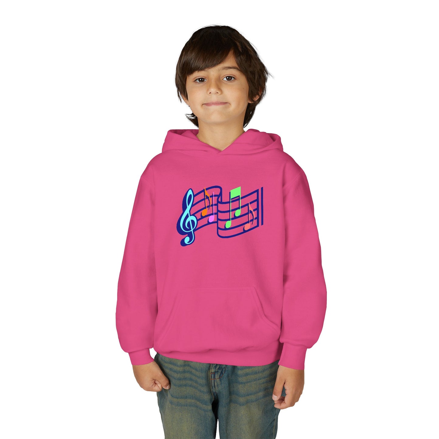 Kids Music Notes Hoodie — Colorful Treble Clef & Sheet Music Sweatshirt