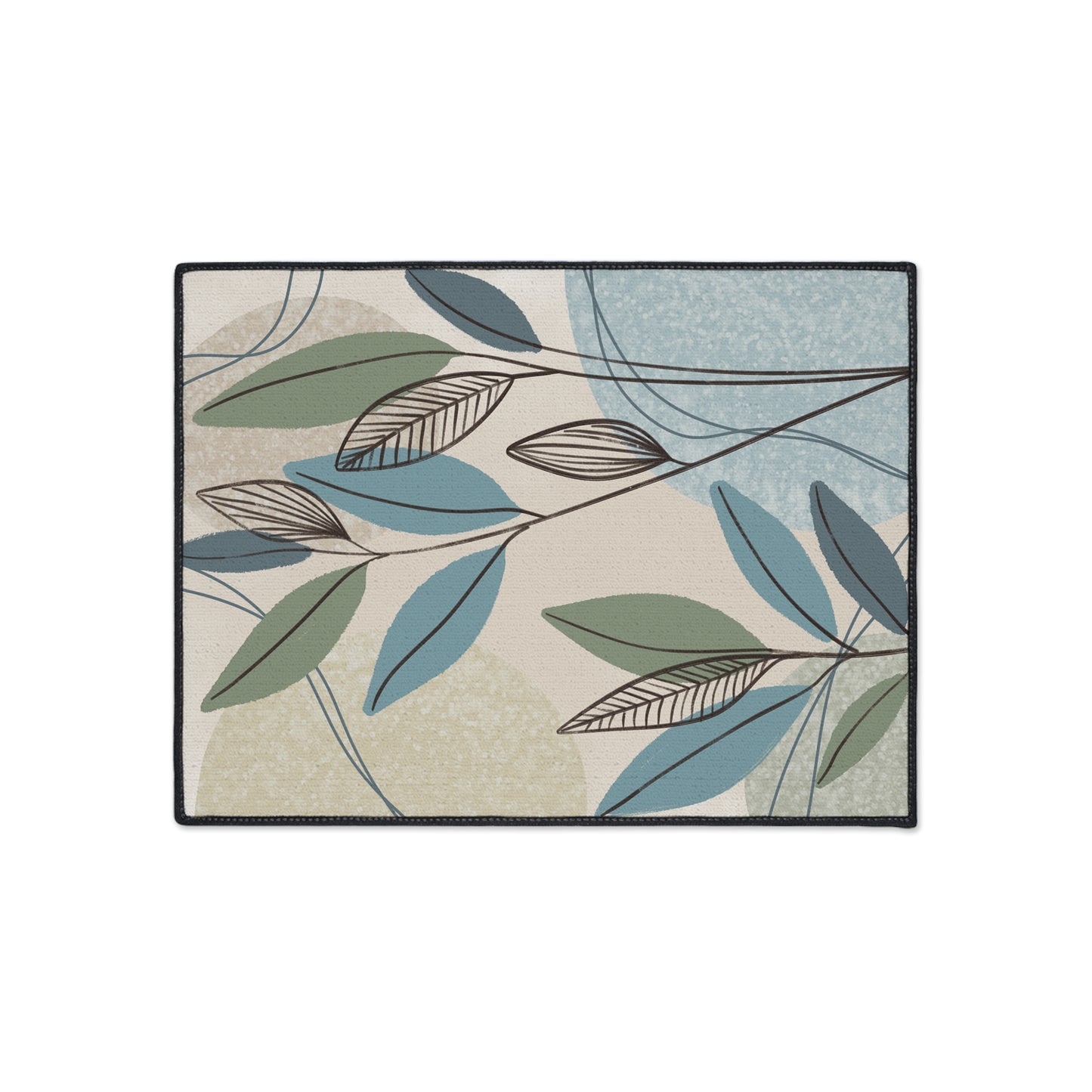 Leaf Pattern Heavy-Duty Floor Mat — Durable Indoor Entry Rug for Kitchen & Mudroom