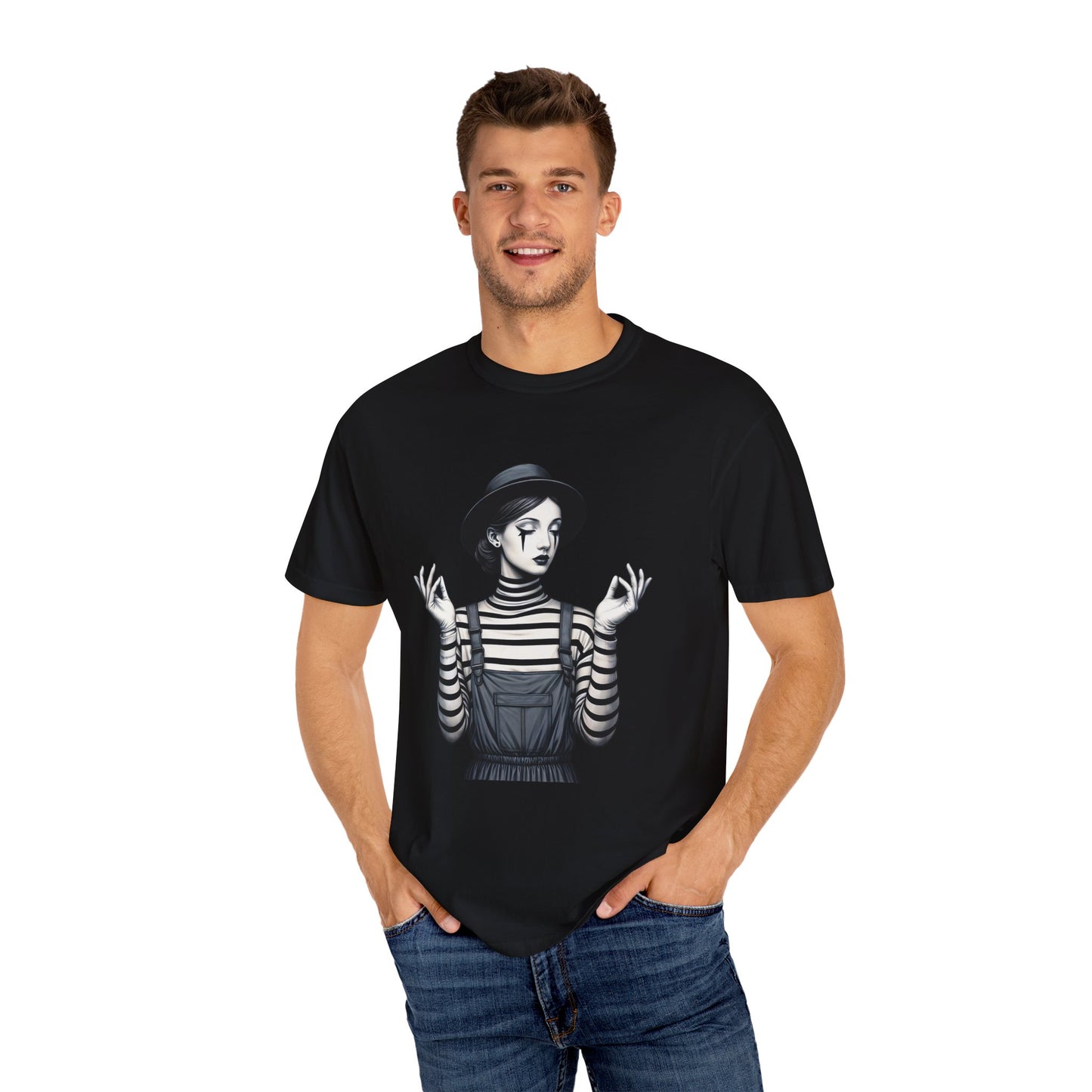 Gothic Striped Graphic Unisex T-Shirt, Edgy Casual Wear