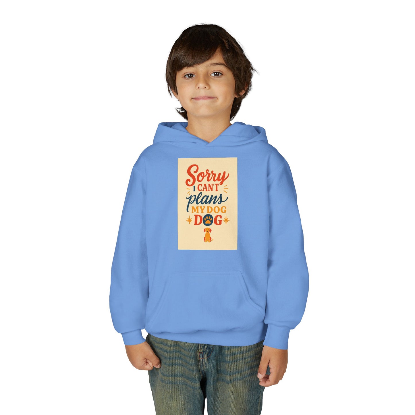 Youth Hoodie - "Sorry I Can’t, My Dog" Cute Pet Lover Graphic