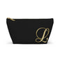 Monogram L Accessory Pouch — Black & Gold T‑Bottom Makeup Bag
