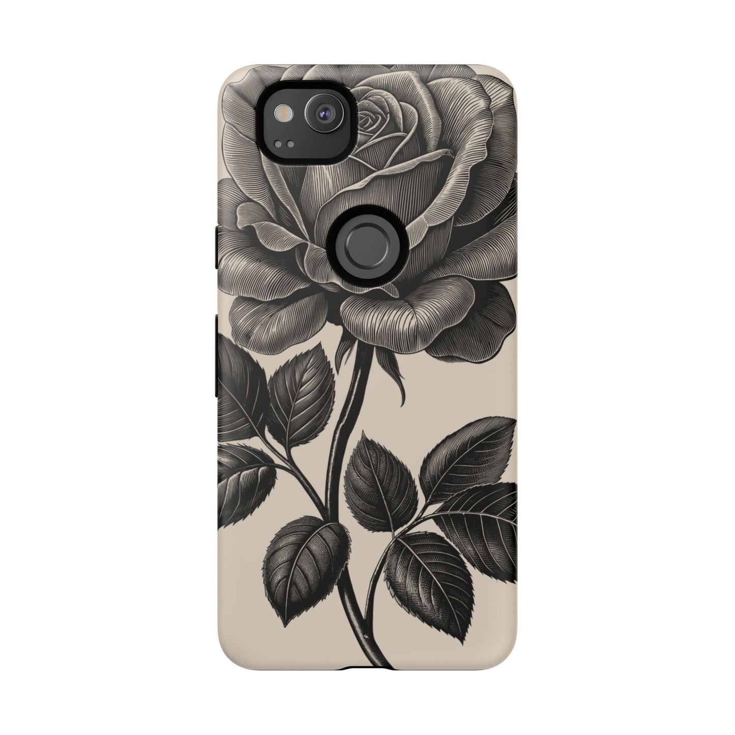 Black Rose Phone Case, Tough Cases with Floral Design, Elegant Tech Accessory, Gift for Flower Lovers, Stylish Protection