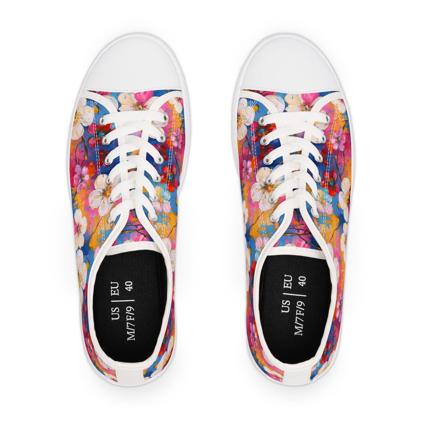 Floral Burst Low Top Sneakers — Colorful Women’s Canvas Shoes