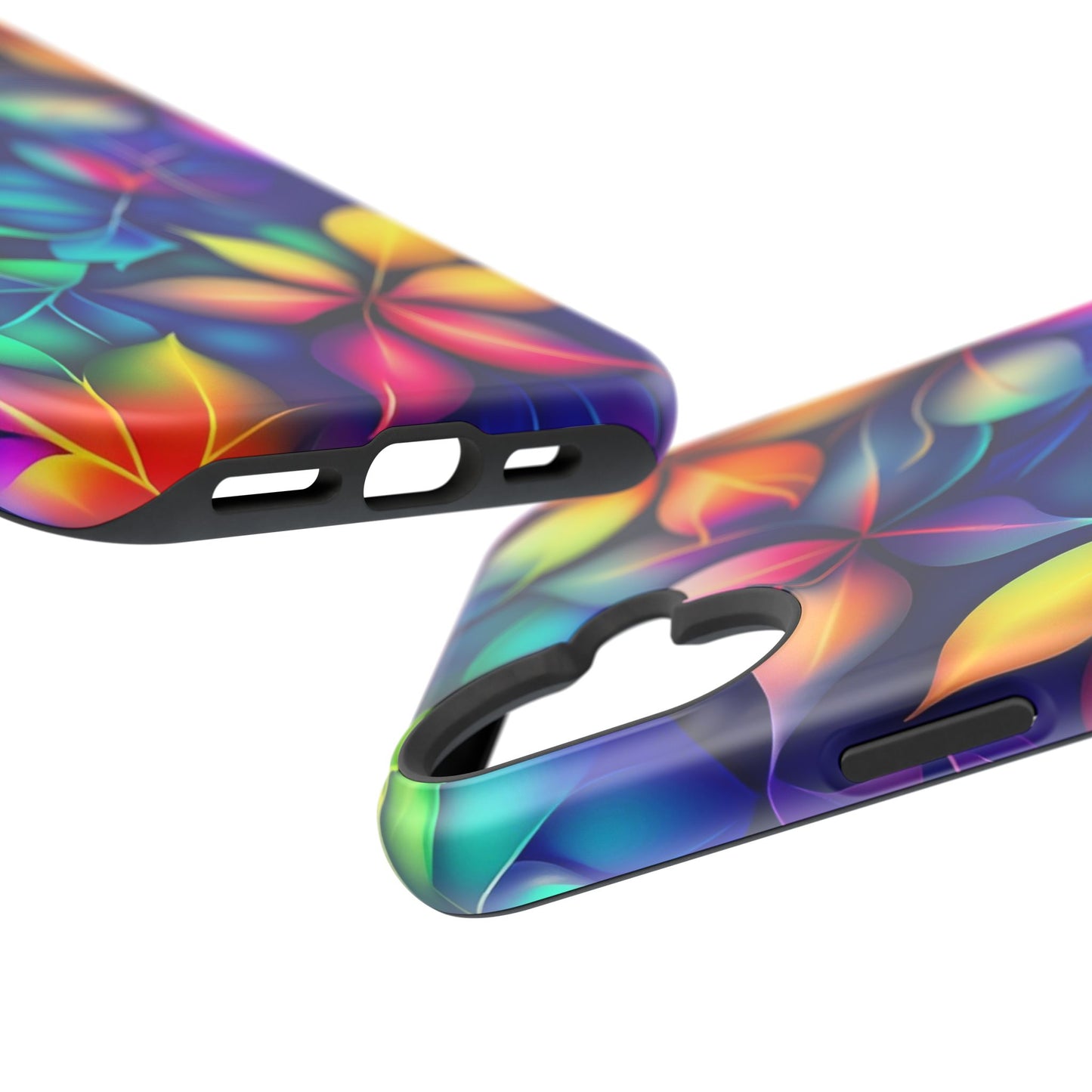 Floral Prism Magnetic Impact-Resistant Phone Case — Colorful Gradient Petal Design