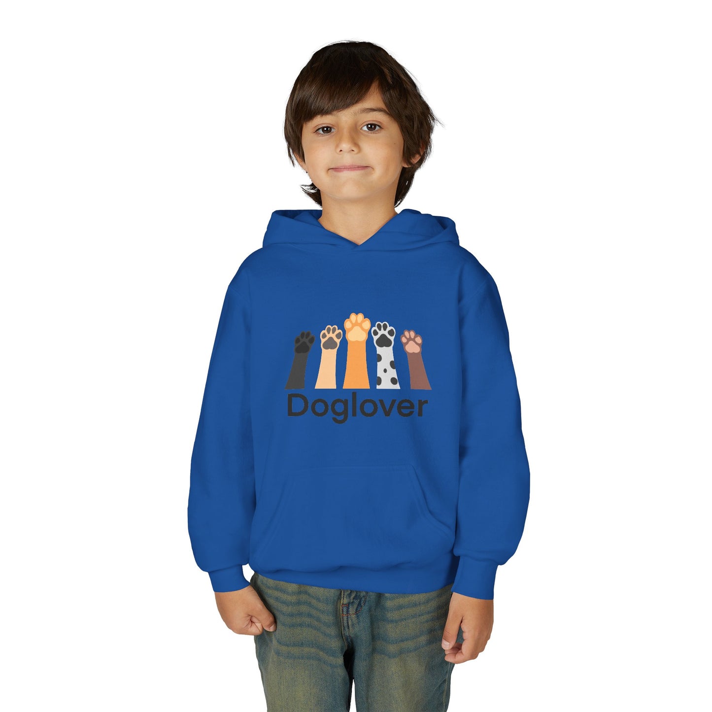 Doglover Youth Hoodie — Cute Paw Print Graphic Sweatshirt for Kids