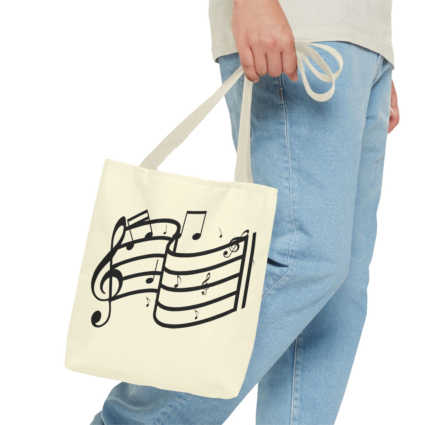 Music Notes Tote Bag — Sheet Melody Canvas Tote for Musicians & Music Lovers