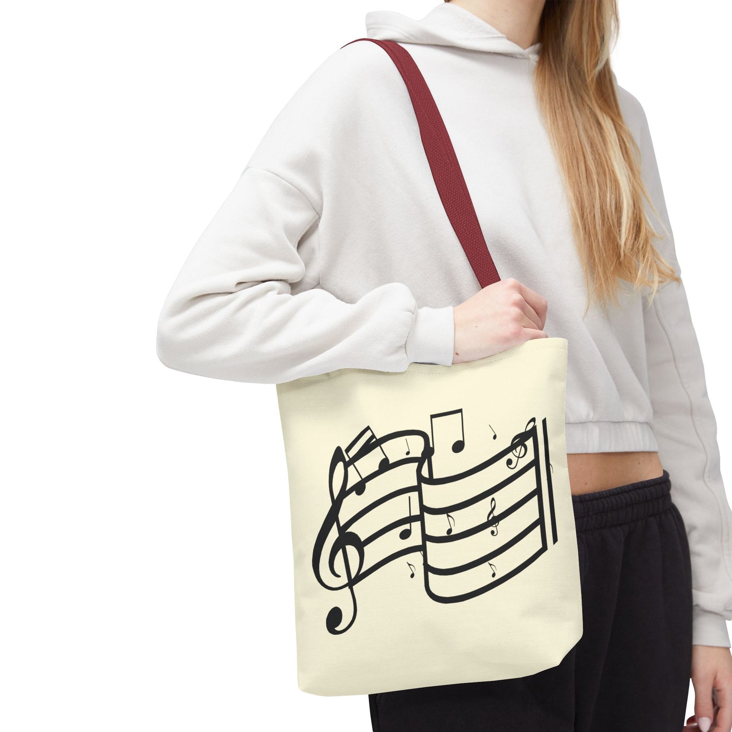 Music Notes Tote Bag — Sheet Melody Canvas Tote for Musicians & Music Lovers