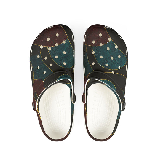 Abstract Polka Dot EVA Clogs — Comfortable Slip-On Rubber Shoes